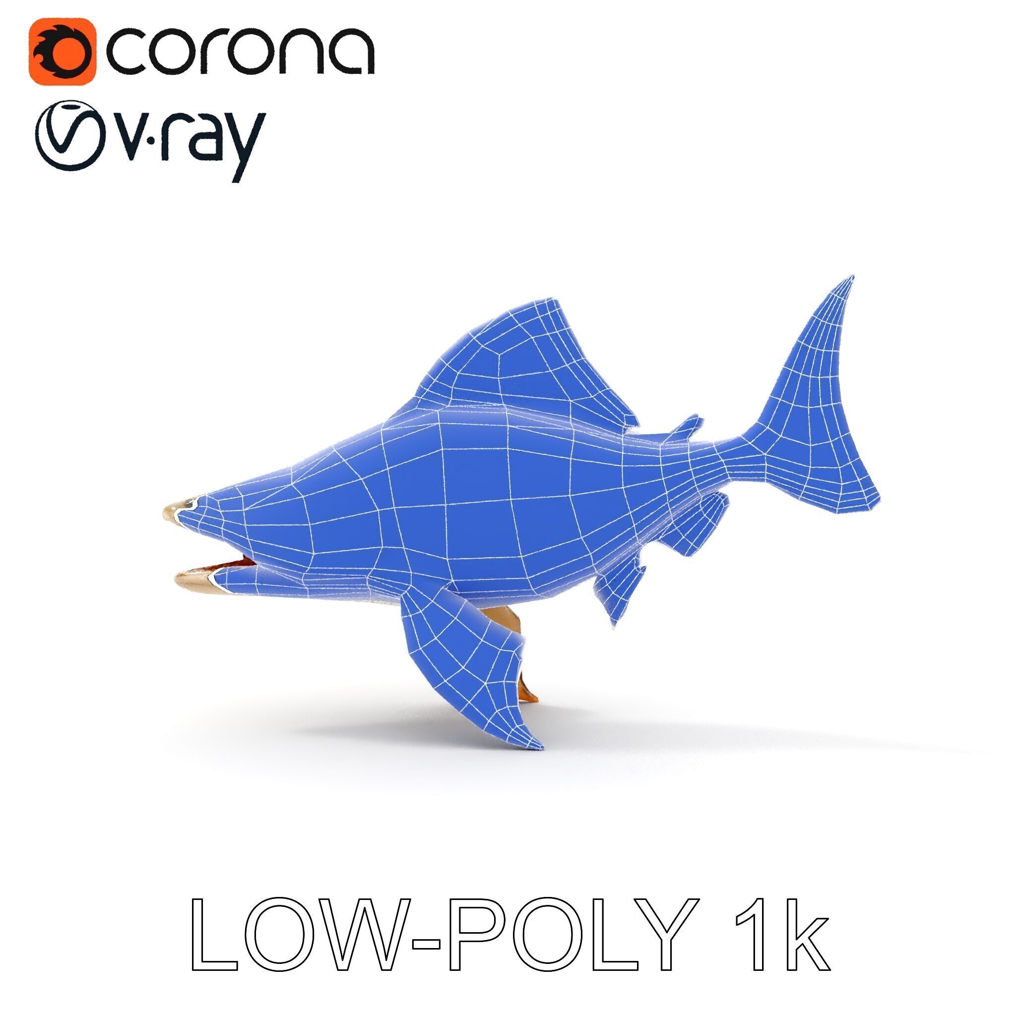 Prehistoric Fish D Model Pack with PBR Textures Low-poly 3D model_25