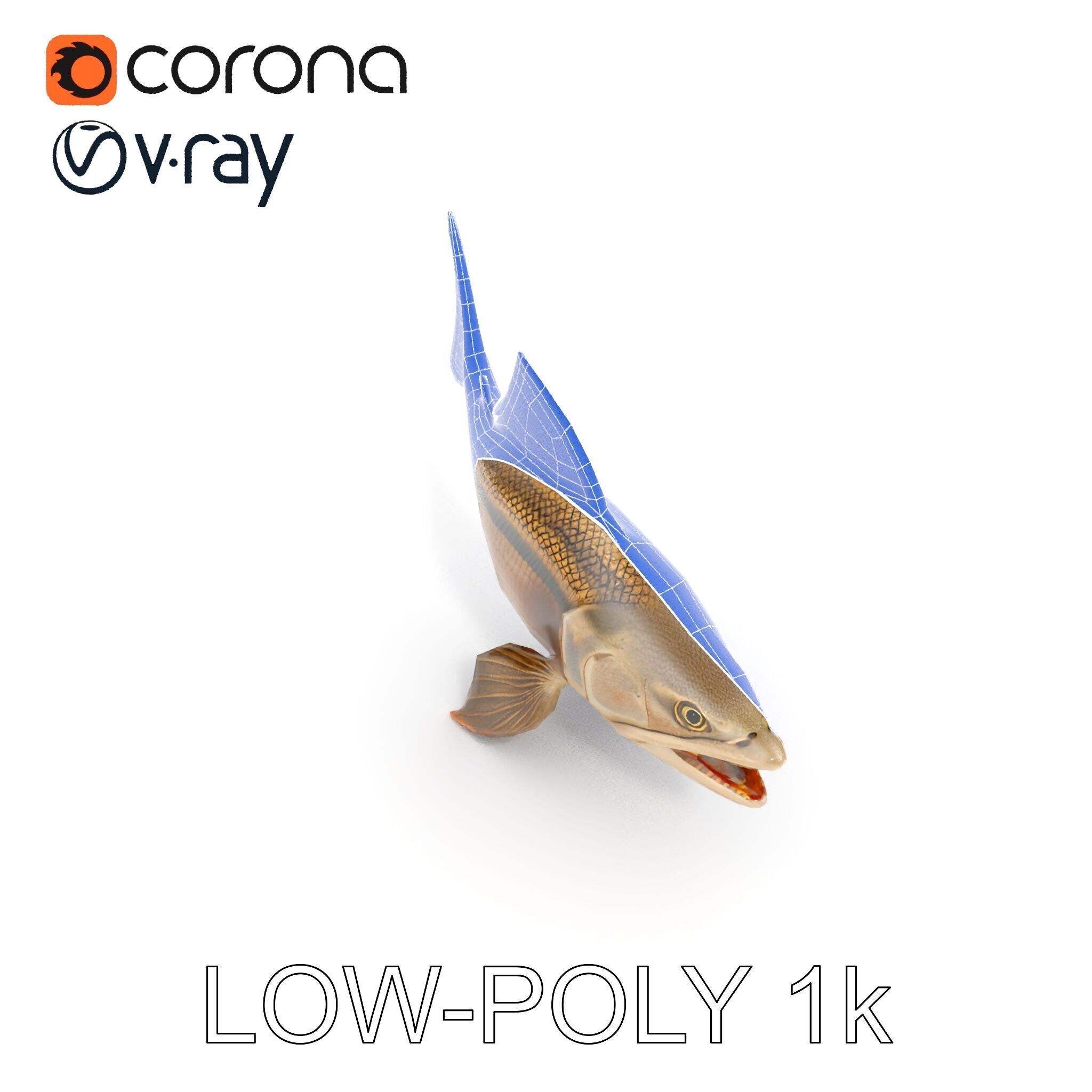 Prehistoric Fish D Model Pack with PBR Textures Low-poly 3D model_28