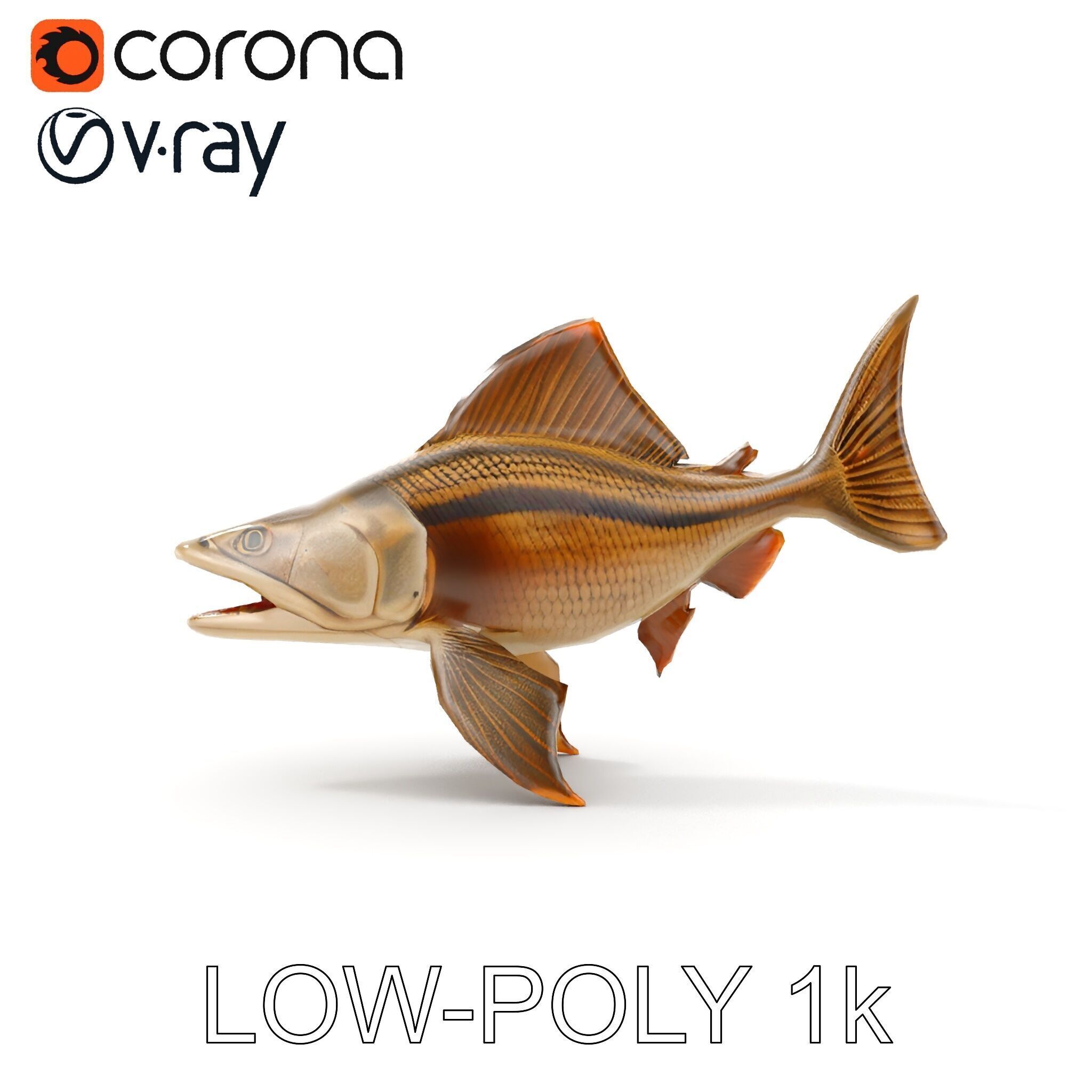Prehistoric Fish D Model Pack with PBR Textures Low-poly 3D model_14