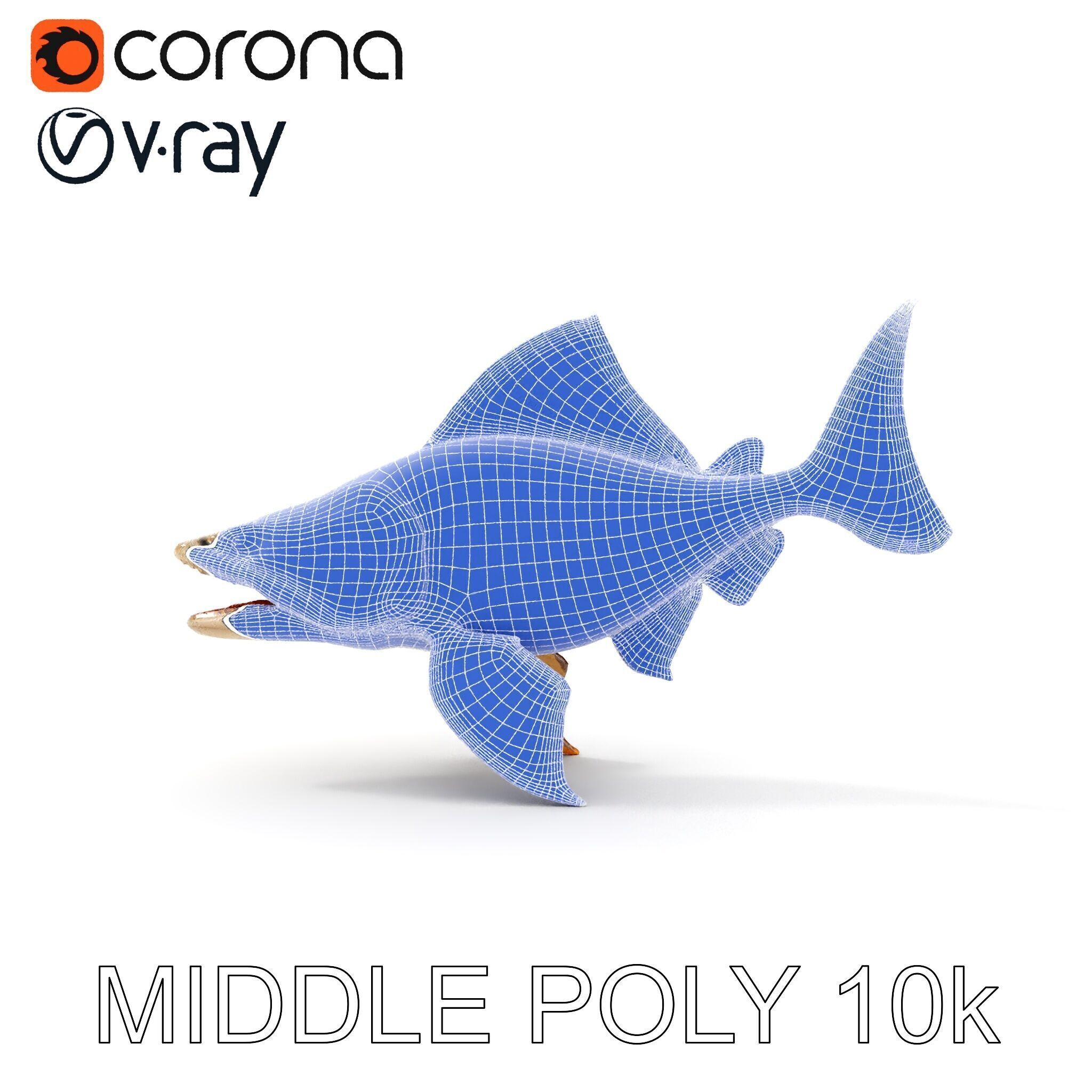 Prehistoric Fish D Model Pack with PBR Textures Low-poly 3D model_16
