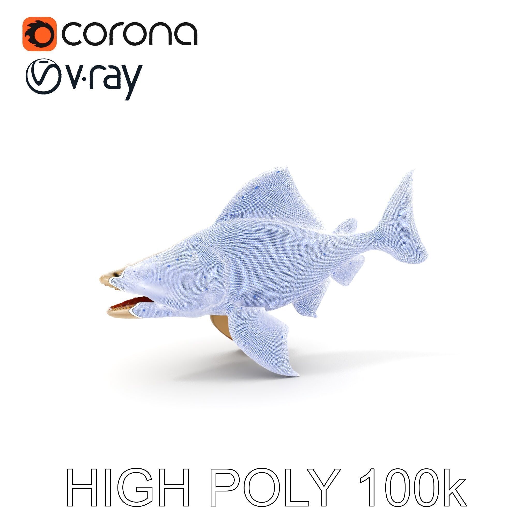 Prehistoric Fish D Model Pack with PBR Textures Low-poly 3D model_4