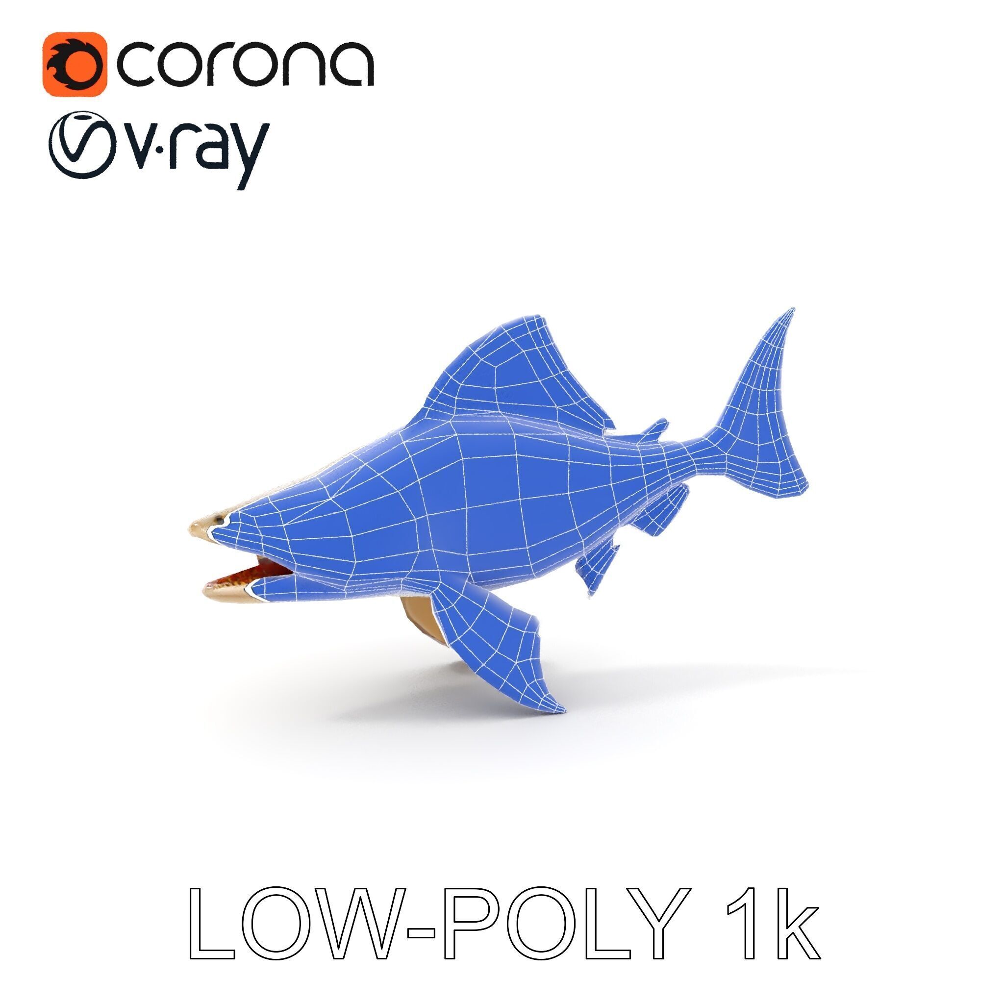 Prehistoric Fish D Model Pack with PBR Textures Low-poly 3D model_22