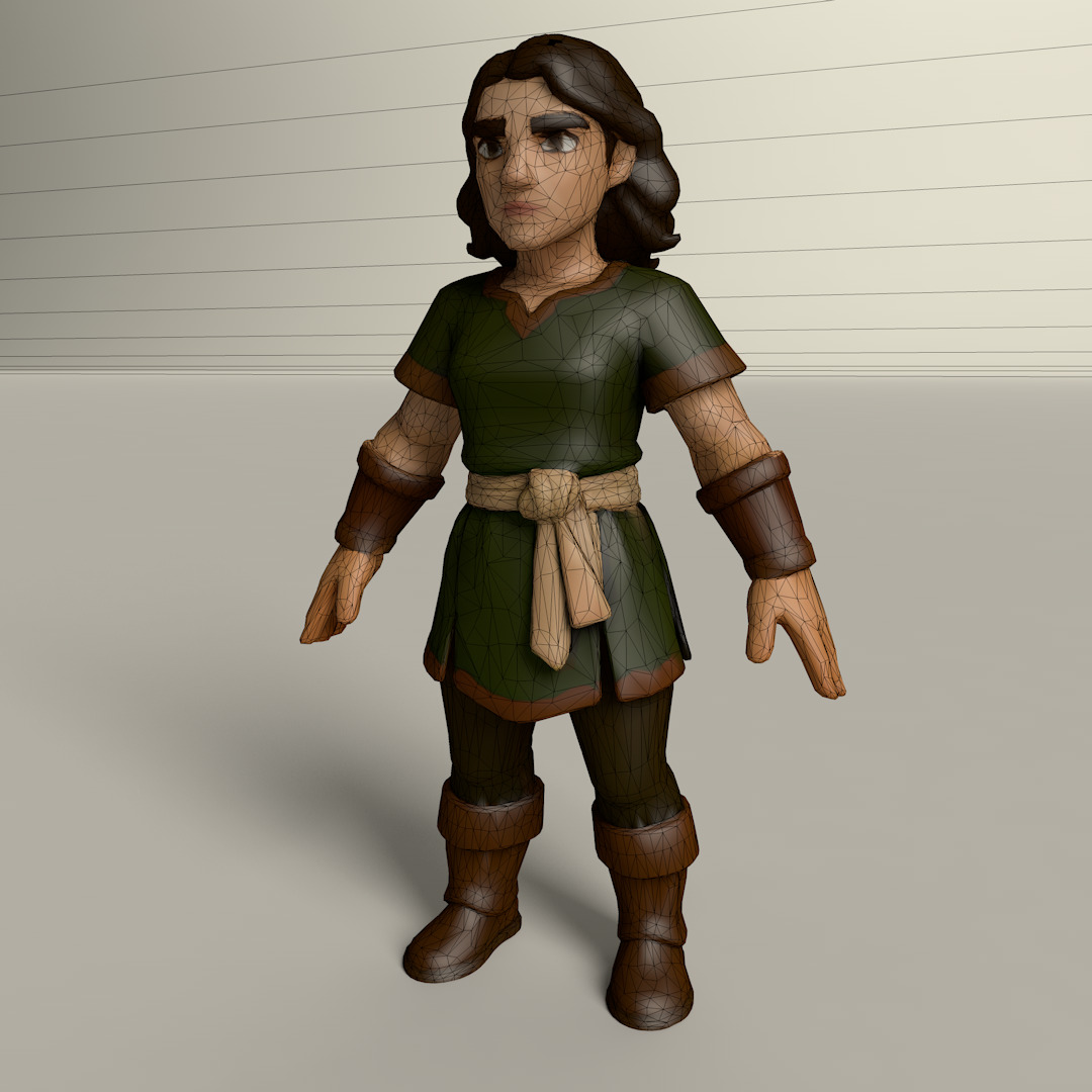 Stylized Game Ready Human Character Rigged named Foraza Low-poly 3D model_4