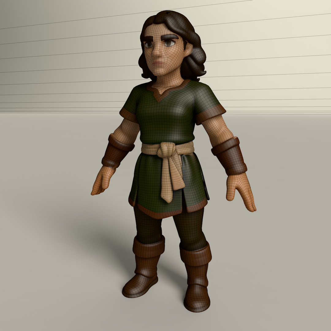 Stylized Game Ready Human Character Rigged named Foraza Low-poly 3D model_2