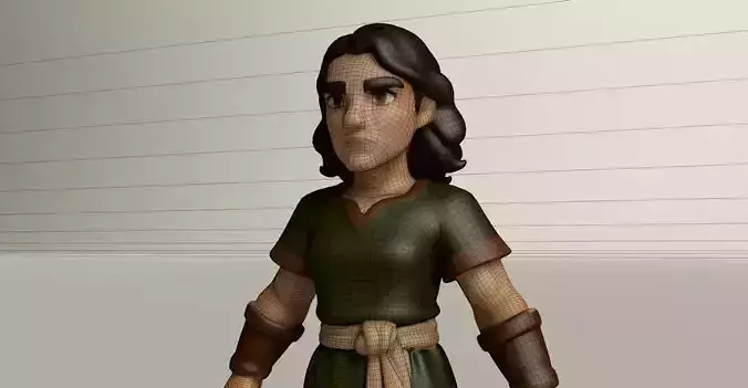 Stylized Game Ready Human Character Rigged named Foraza Low-poly 3D model