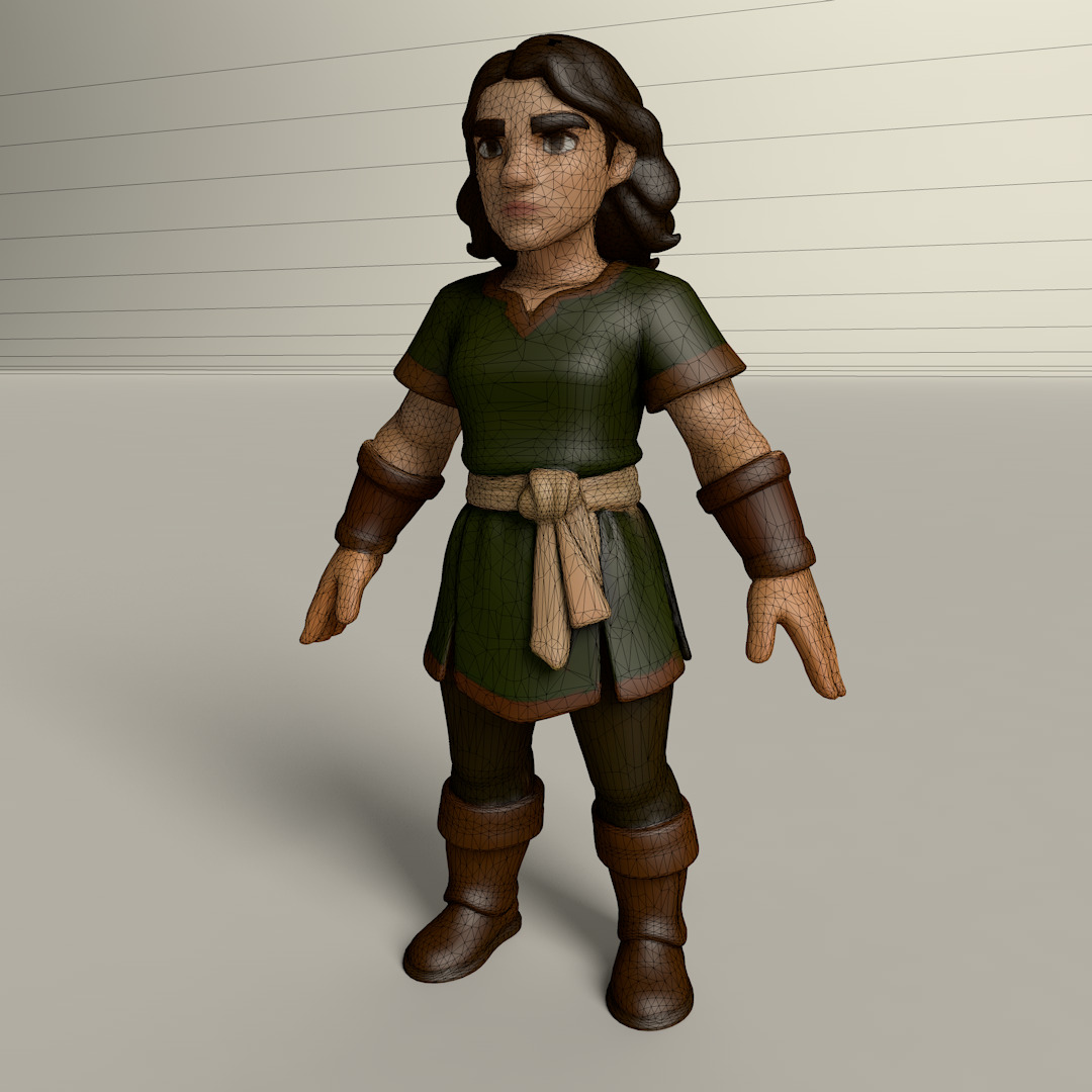 Stylized Game Ready Human Character Rigged named Foraza Low-poly 3D model_3