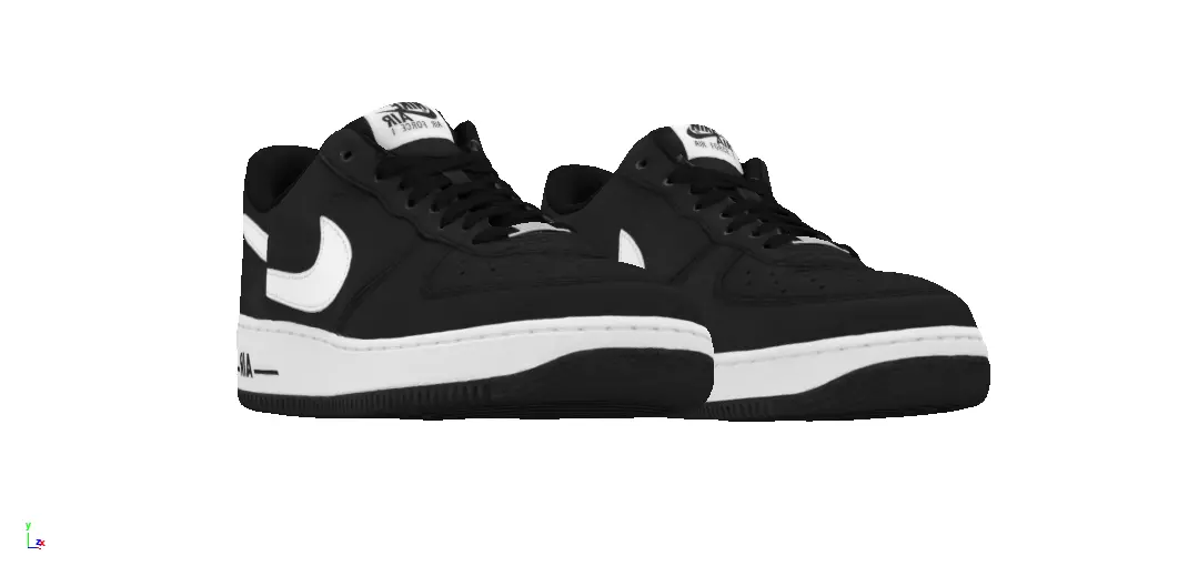Nike Air Force 1 one x Supreme x CDG black Low-poly 3D model
