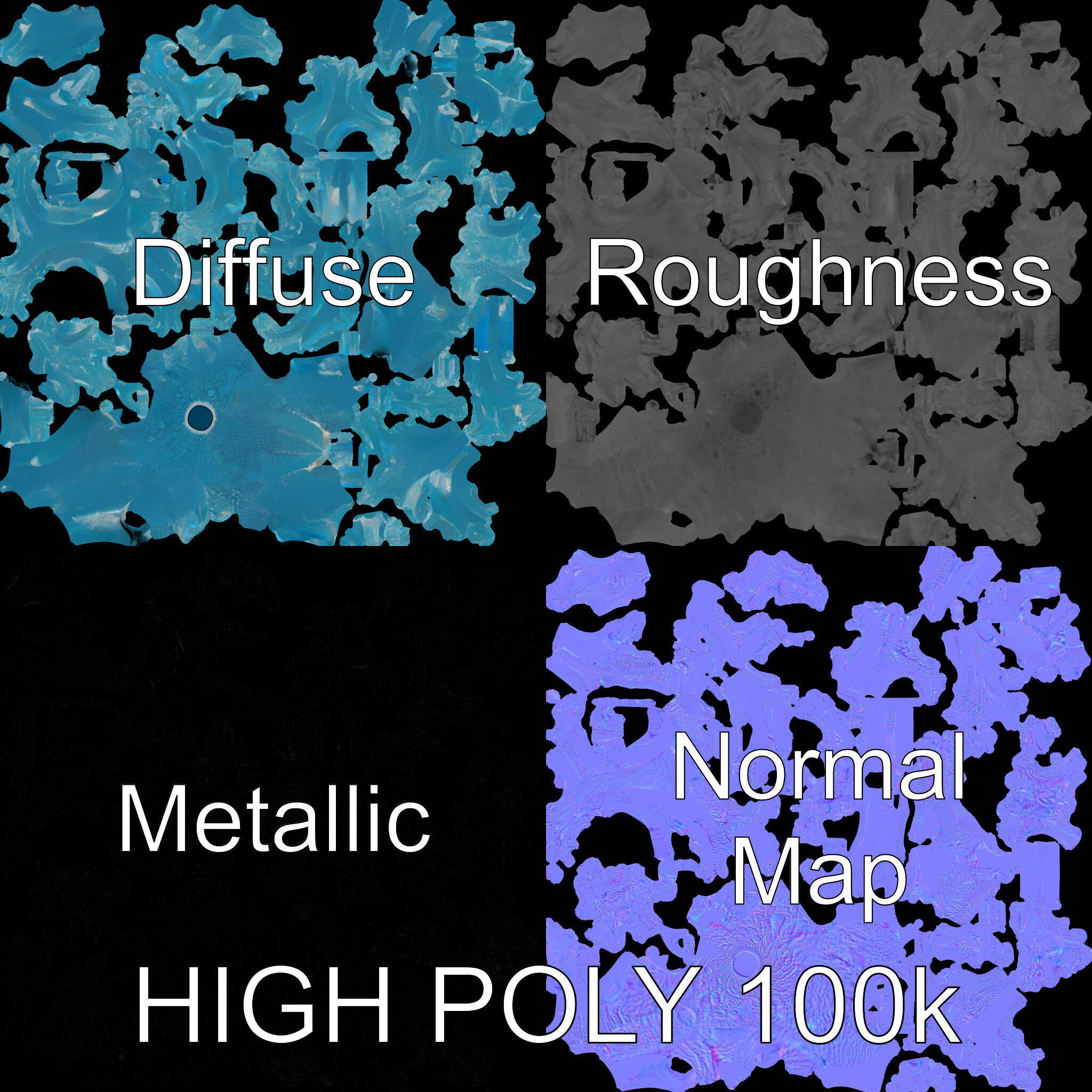 Coral Reef Structure Model Pack for D Rendering Low-poly 3D model_3