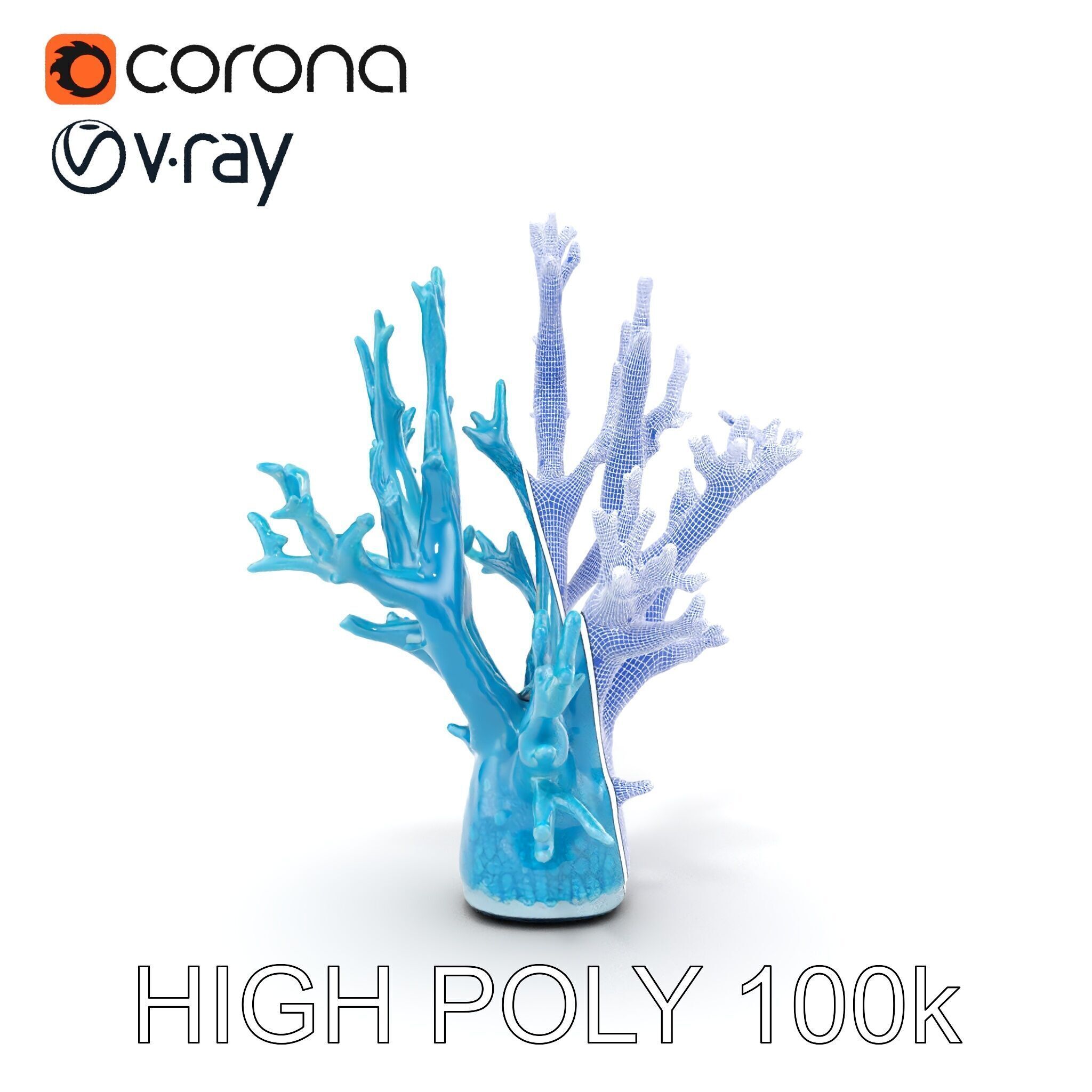 Coral Reef Structure Model Pack for D Rendering Low-poly 3D model_32