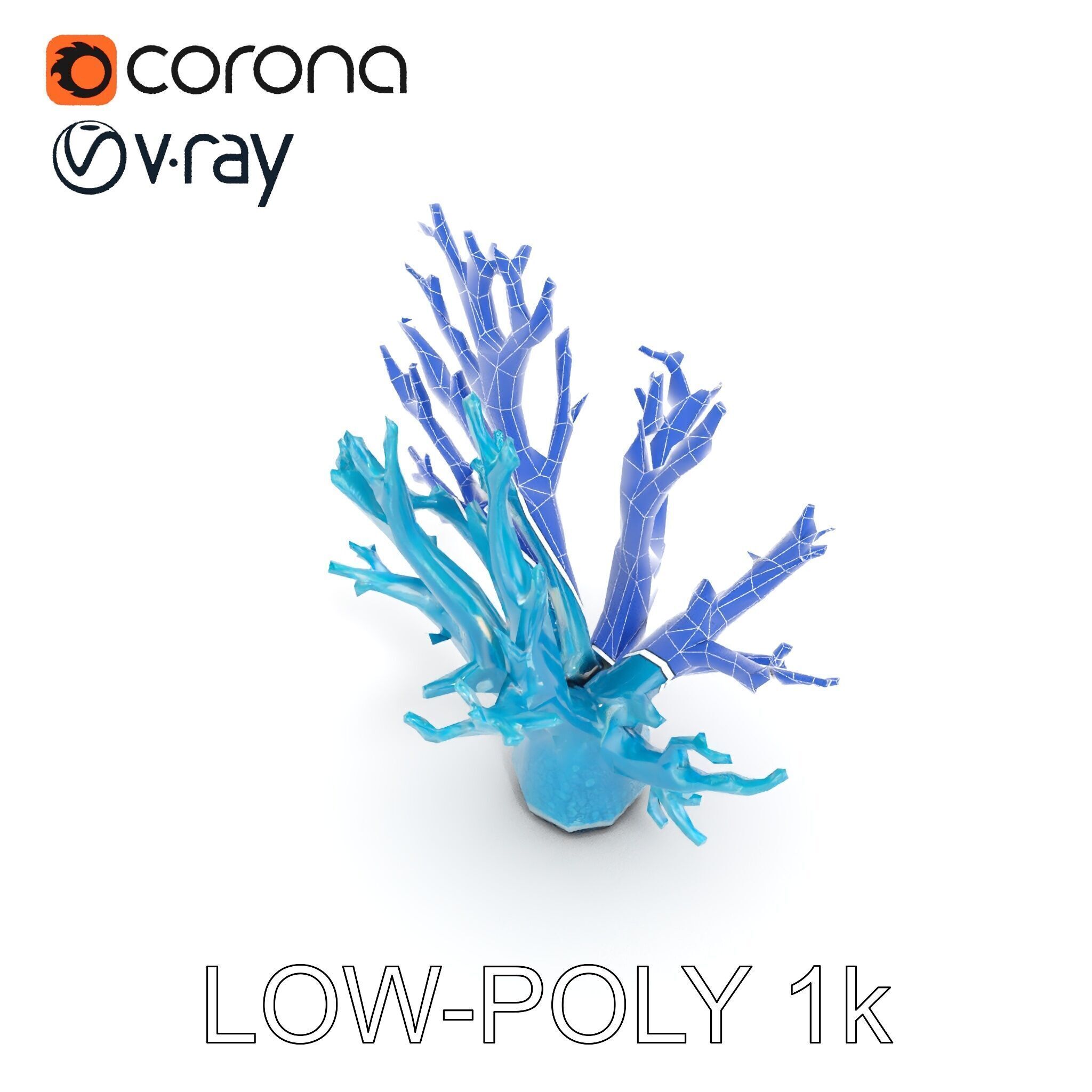 Coral Reef Structure Model Pack for D Rendering Low-poly 3D model_31