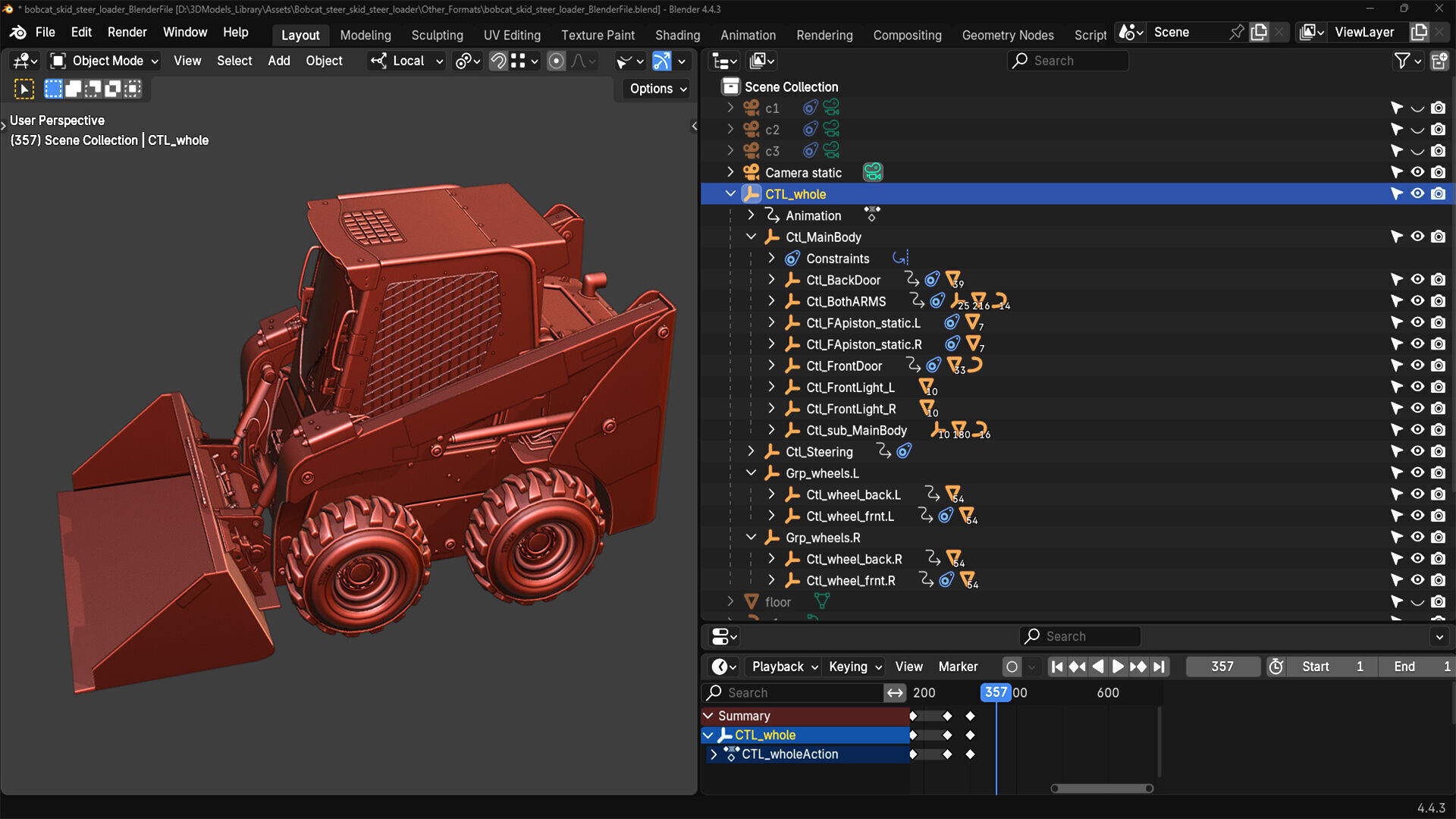 Bobcat Skid Steer Loader S450 3D model_37
