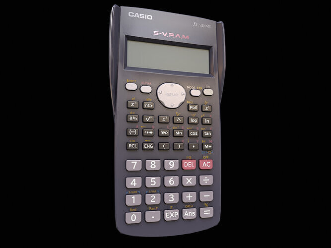 Casio Calculator fx-350MS PBR Low-poly 3D model