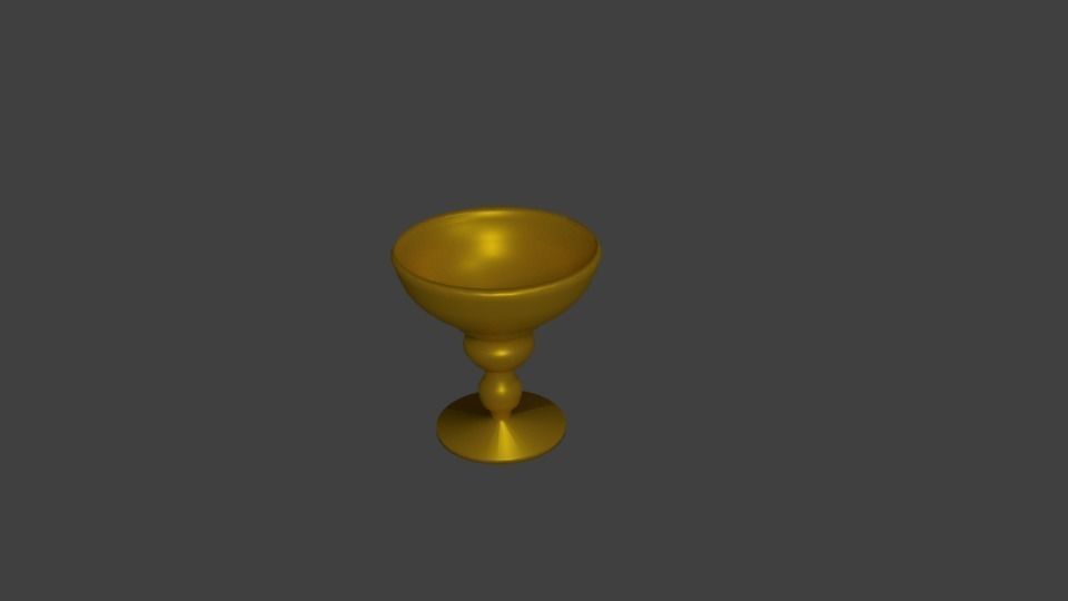 Golden Cup Free low-poly 3D model_0
