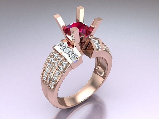Diamond Ring - Womens Rings - N752357 3D print model