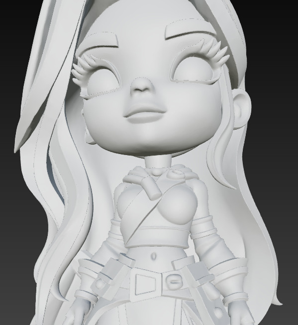 Chibi Warrior Girl in Fantasy Outfit   3D print model_10