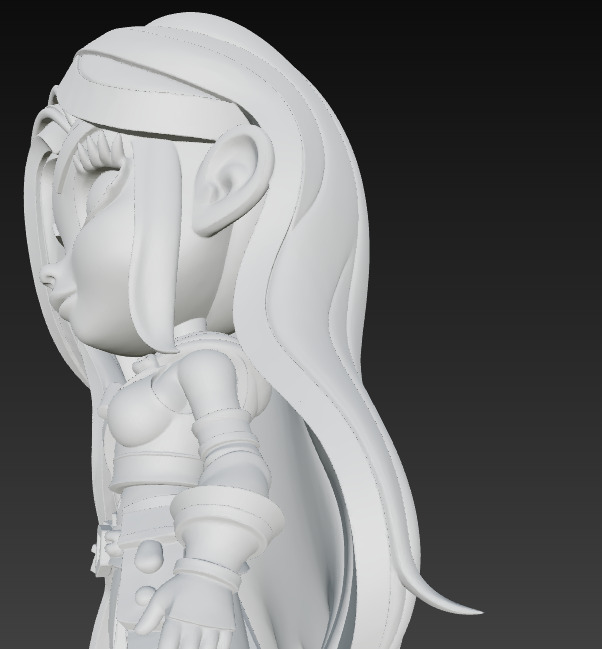 Chibi Warrior Girl in Fantasy Outfit   3D print model_14