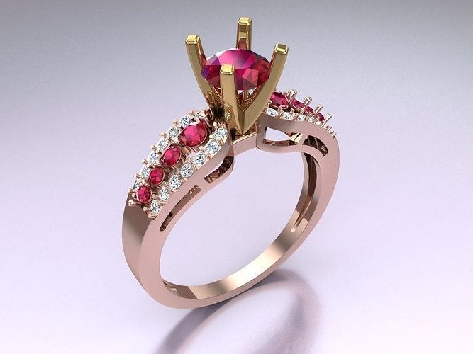Diamond Ring - Womens Rings - N762041 3D print model