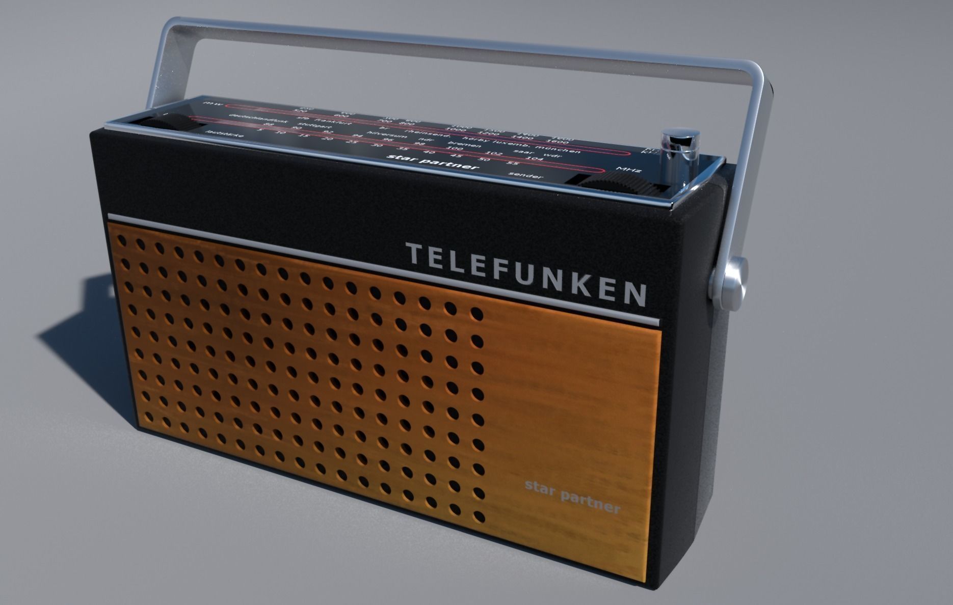 Telefunken Star Partner Retro Radio Low-poly 3D model