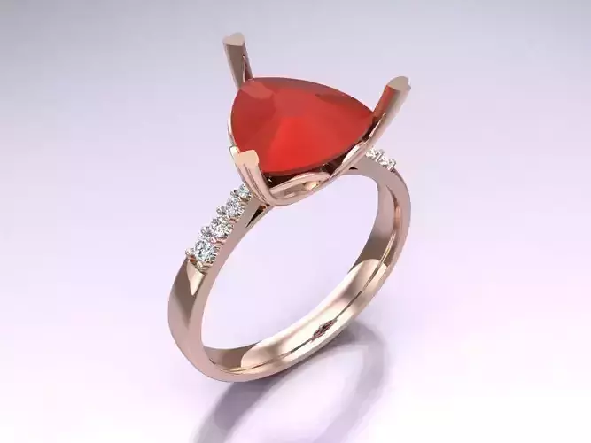 Triangle Stone Ring - Womens Rings - N717158