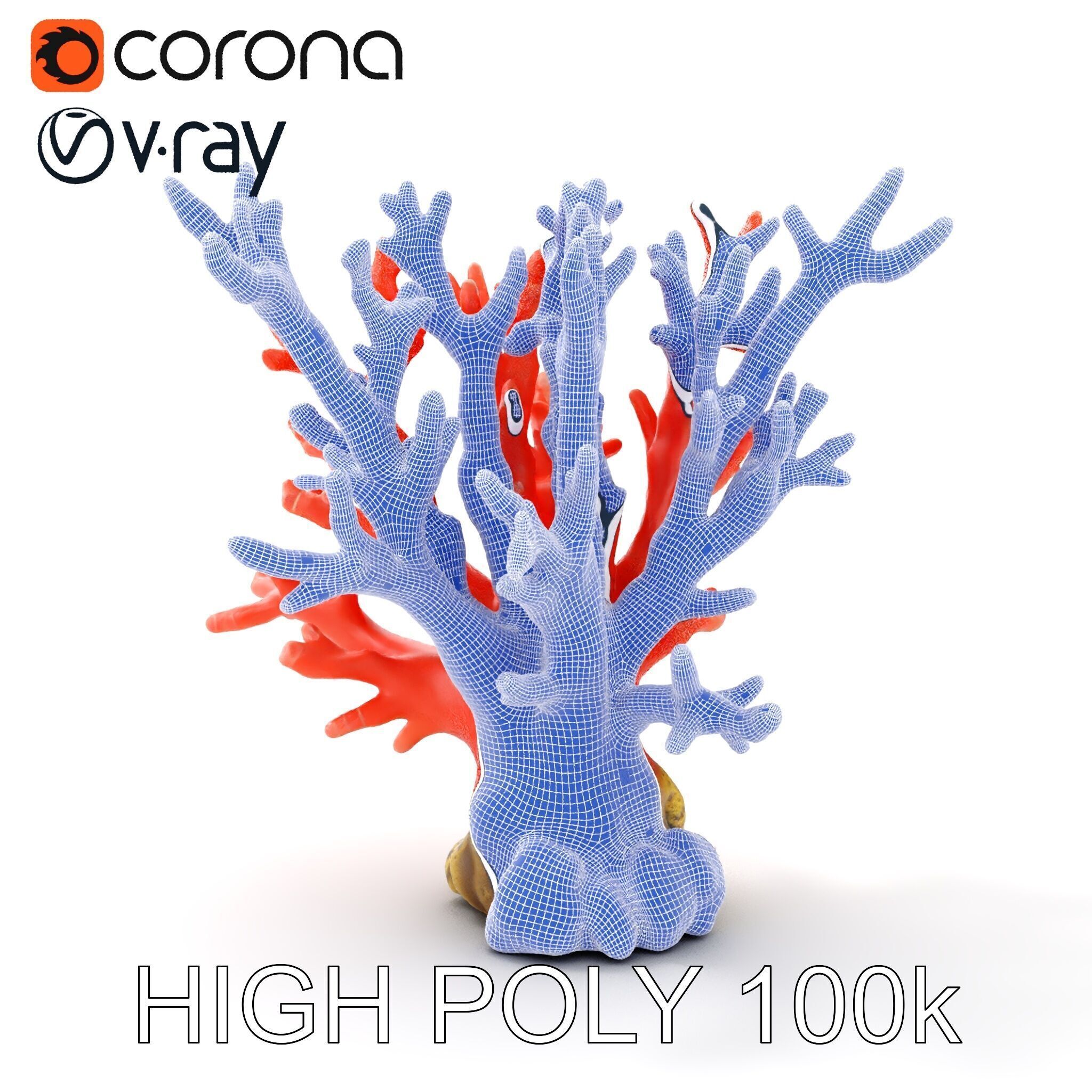 Pink Coral Reef D Model Pack Low-poly 3D model_32