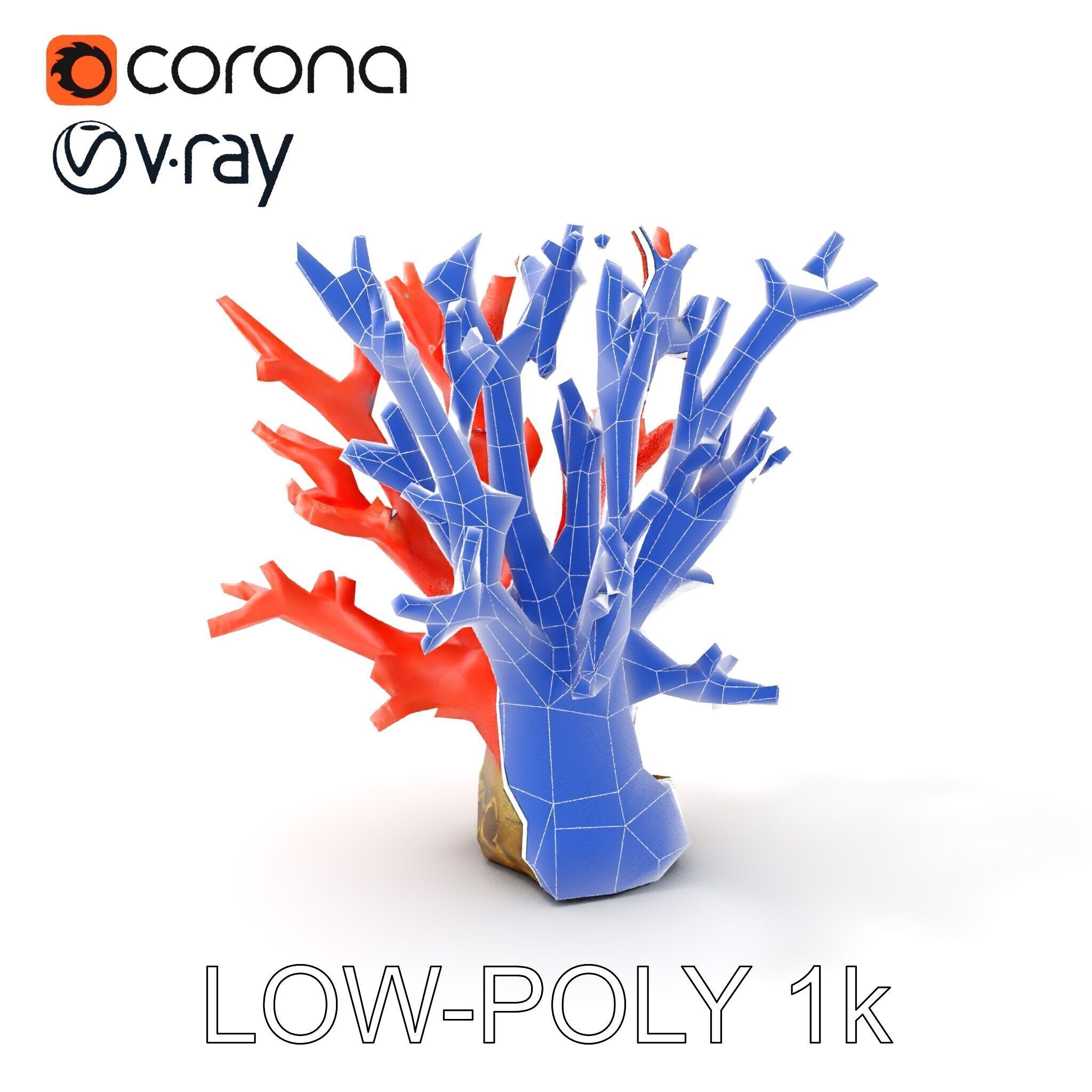 Pink Coral Reef D Model Pack Low-poly 3D model_9