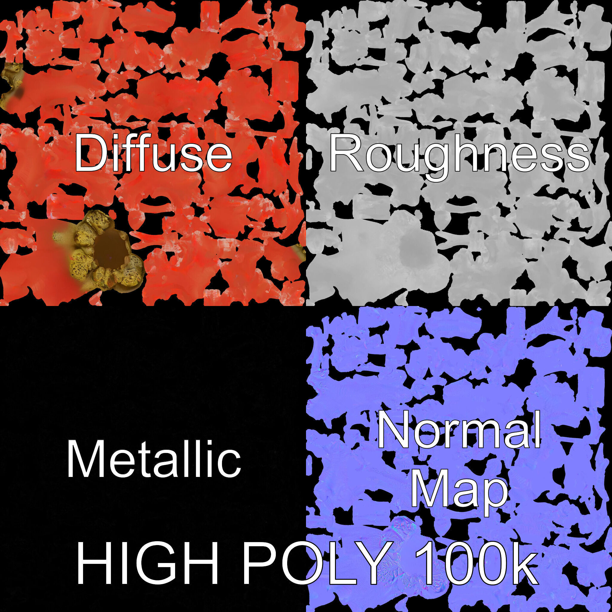 Pink Coral Reef D Model Pack Low-poly 3D model_3