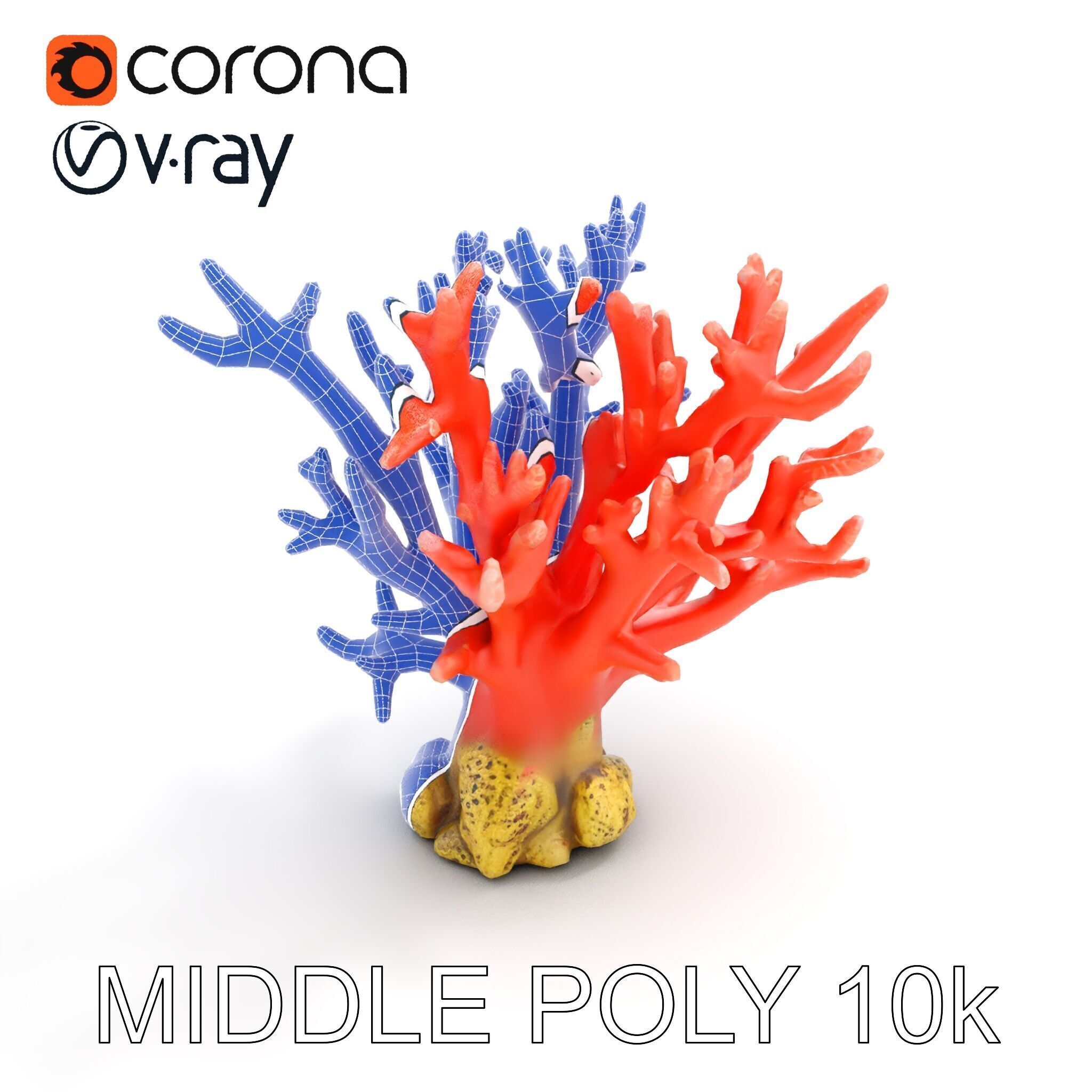 Pink Coral Reef D Model Pack Low-poly 3D model_24