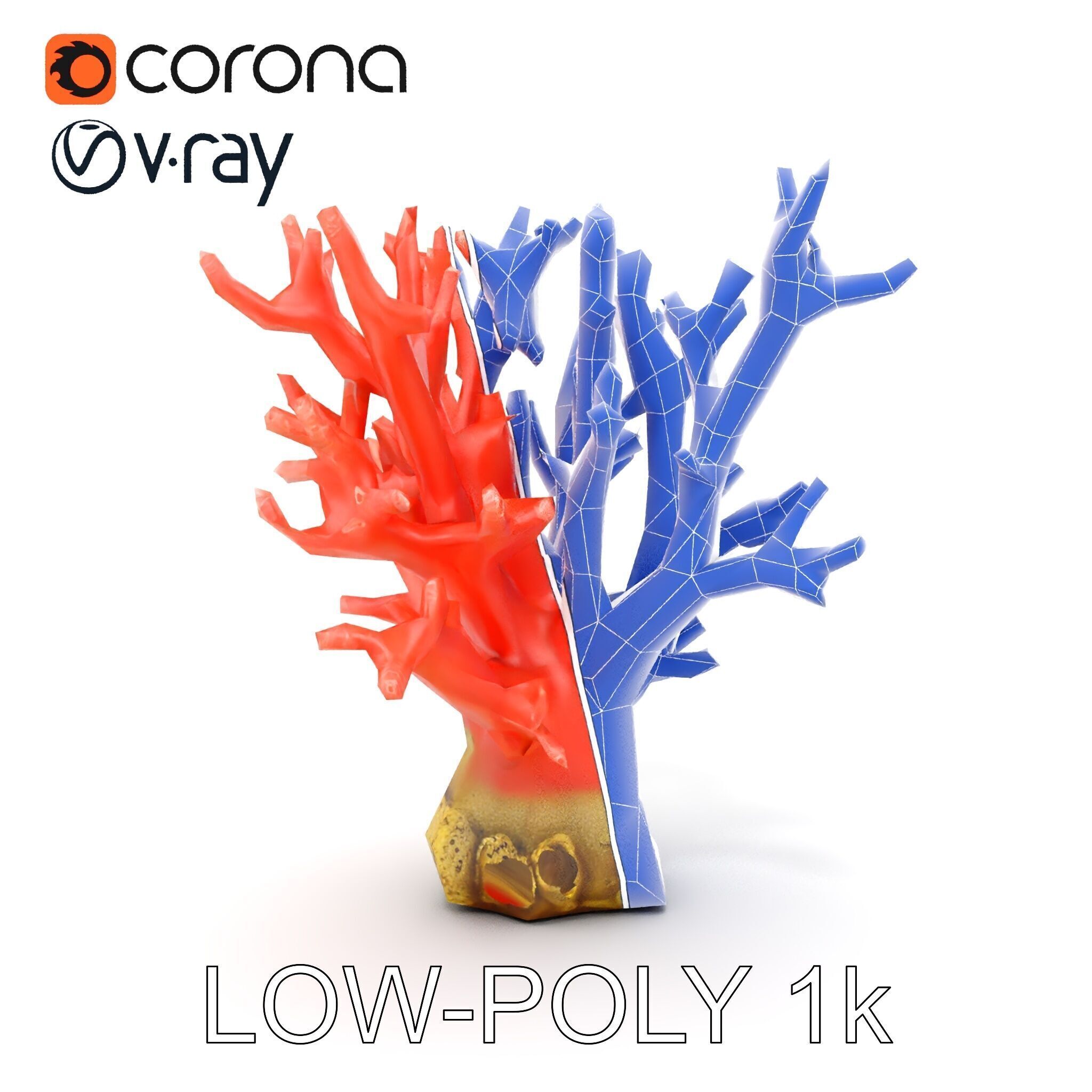 Pink Coral Reef D Model Pack Low-poly 3D model_19