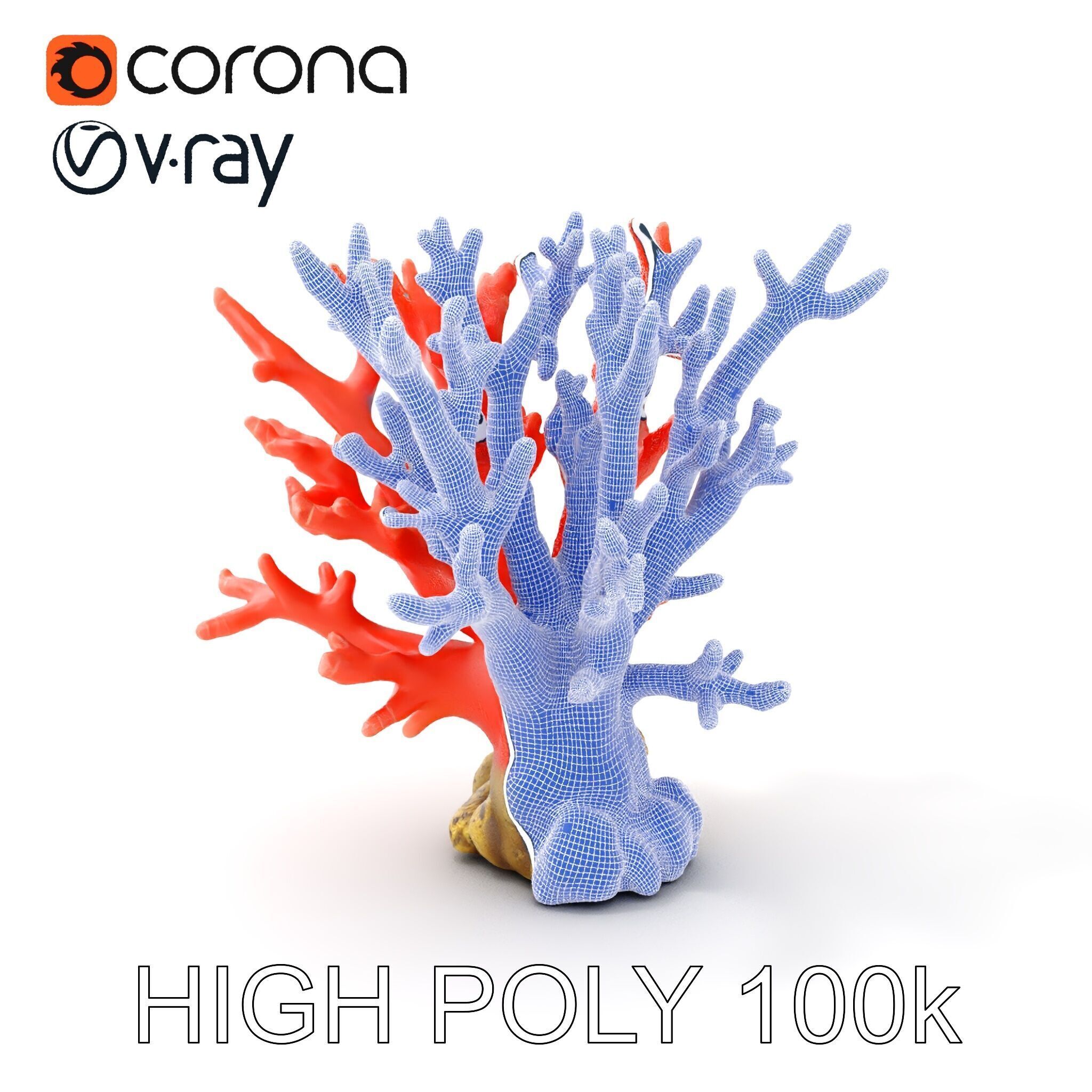 Pink Coral Reef D Model Pack Low-poly 3D model_4