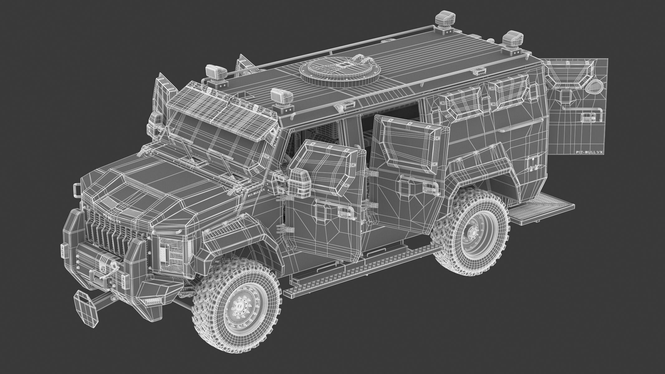 Alpine Armored Pit-Bull VX 50 Cal Tactical SWATAPC Truck 3D model_22