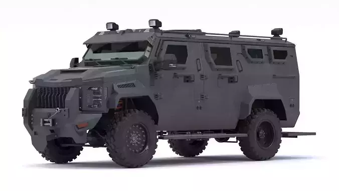 Alpine Armored Pit-Bull VX 50 Cal Tactical SWATAPC Truck 3D model