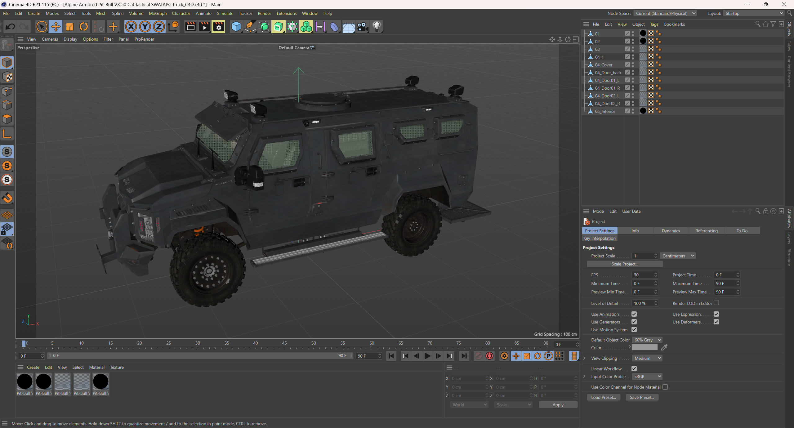 Alpine Armored Pit-Bull VX 50 Cal Tactical SWATAPC Truck 3D model_14