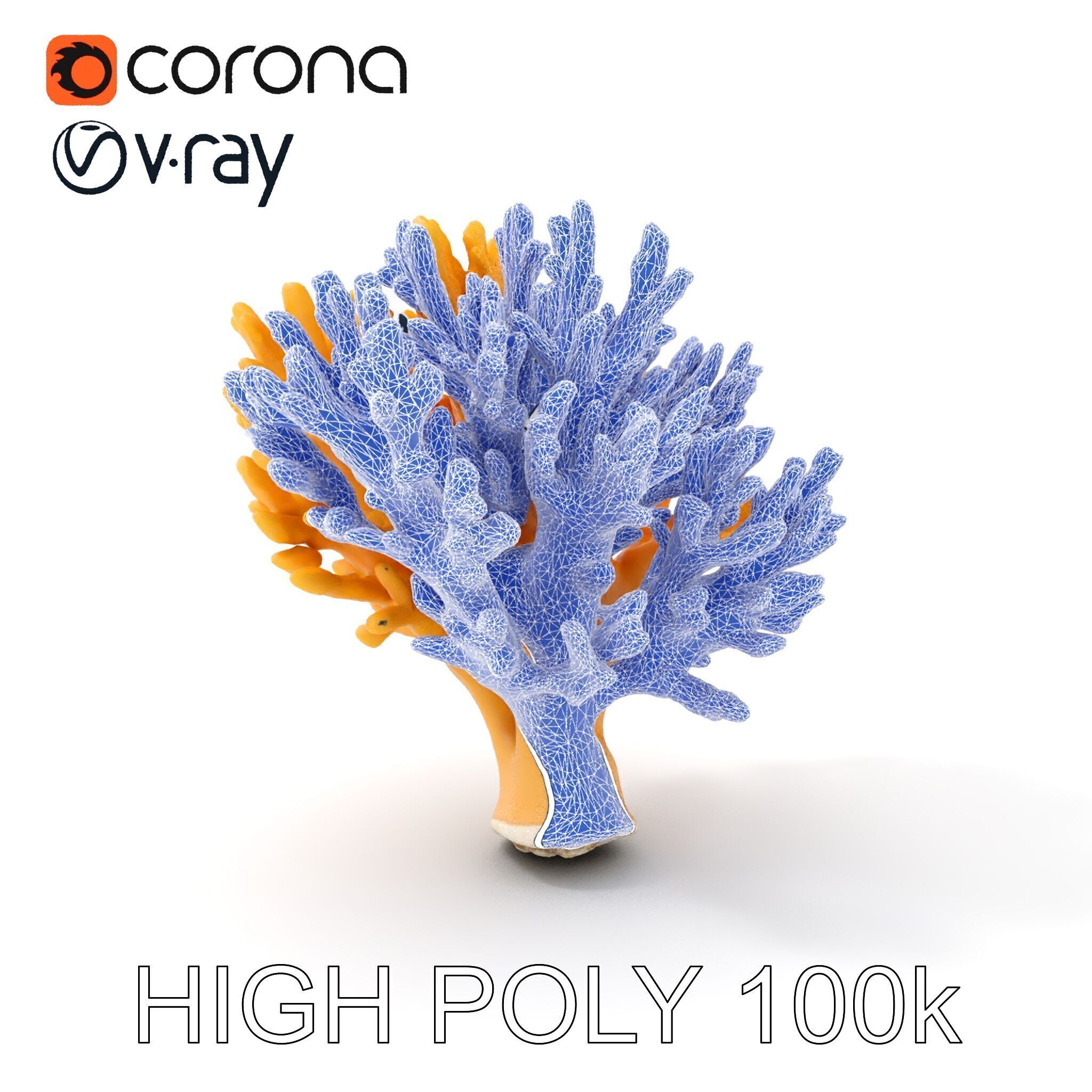 Yellow Coral Model Pack for Detailed D Environments Low-poly 3D model_22
