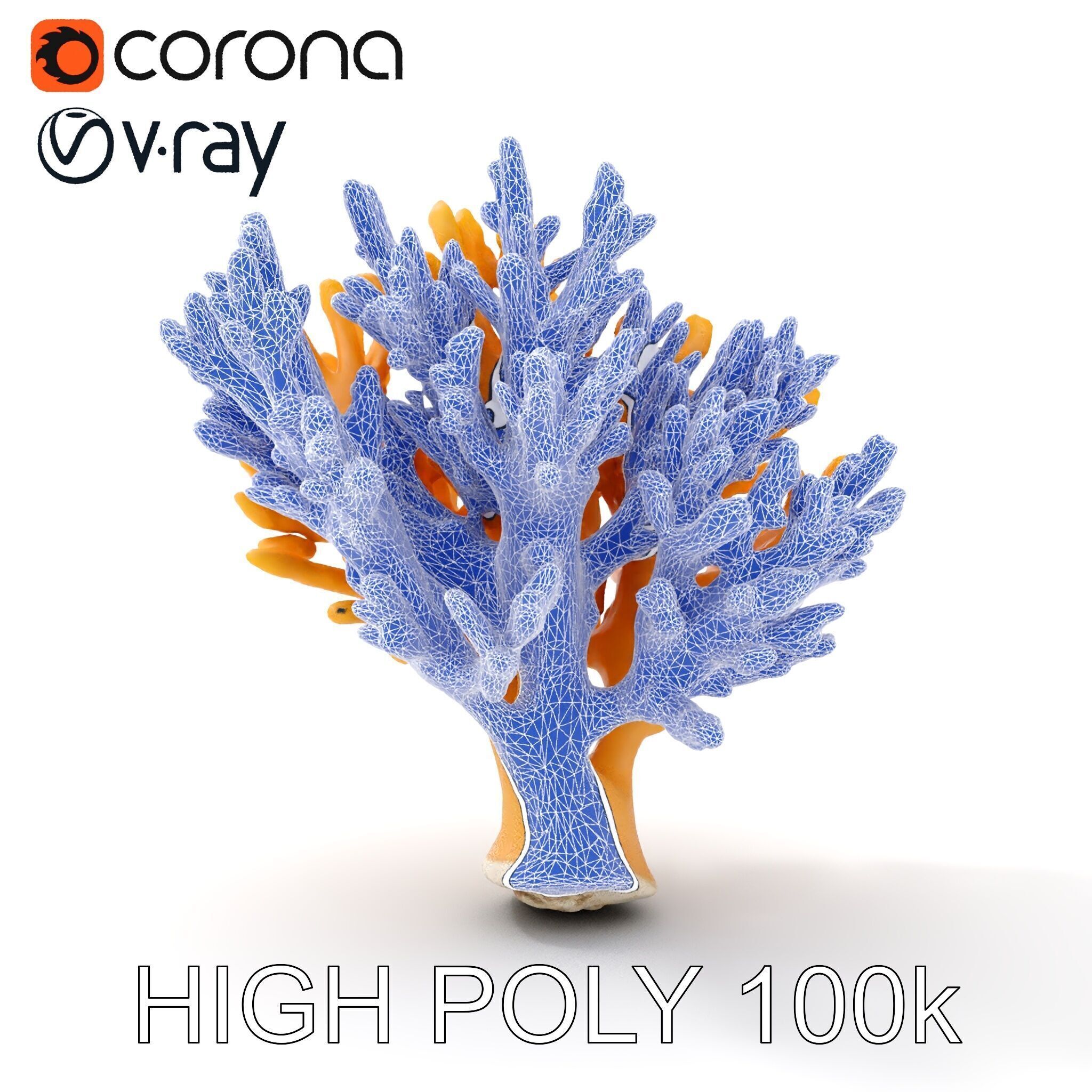 Yellow Coral Model Pack for Detailed D Environments Low-poly 3D model_26