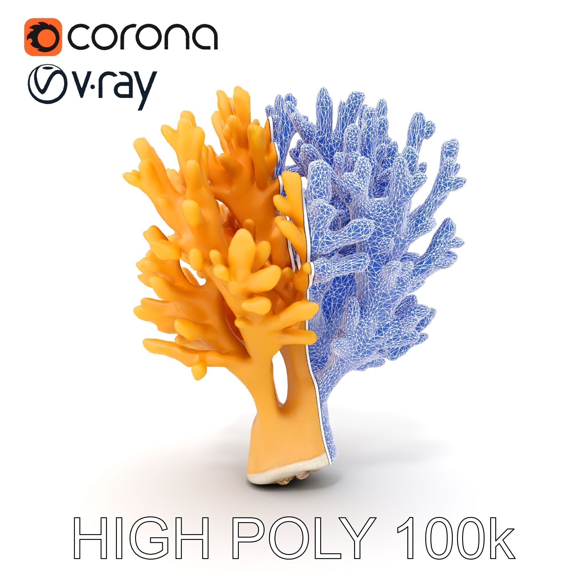 Yellow Coral Model Pack for Detailed D Environments Low-poly 3D model_24