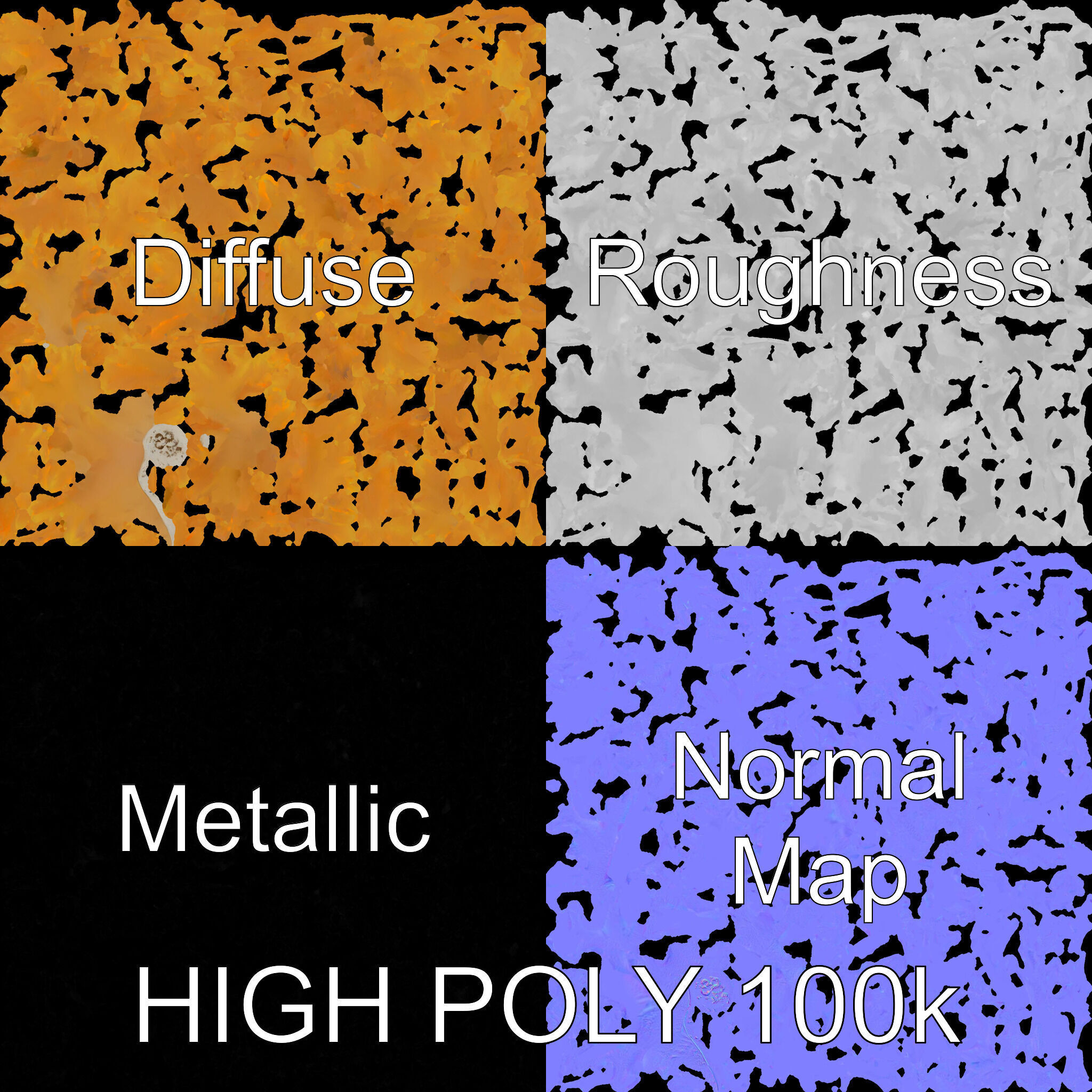 Yellow Coral Model Pack for Detailed D Environments Low-poly 3D model_3