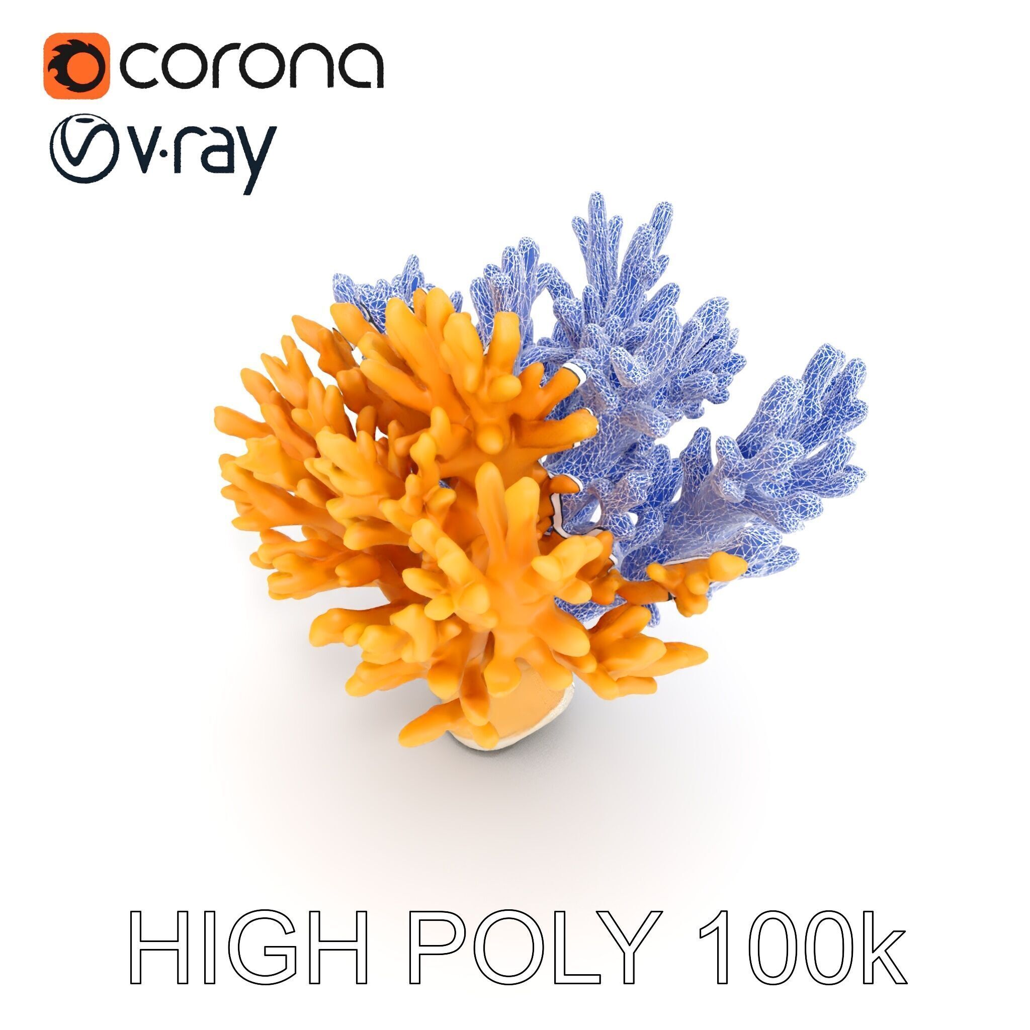Yellow Coral Model Pack for Detailed D Environments Low-poly 3D model_35