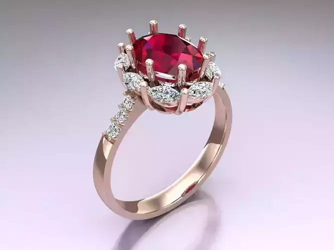 Oval stone ring - Womens  Rings - N716054