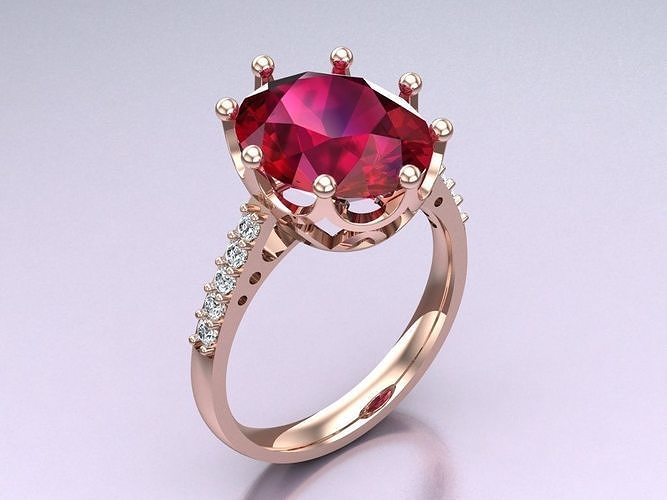 Oval stone ring - Womens  Rings - N717004 3D print model