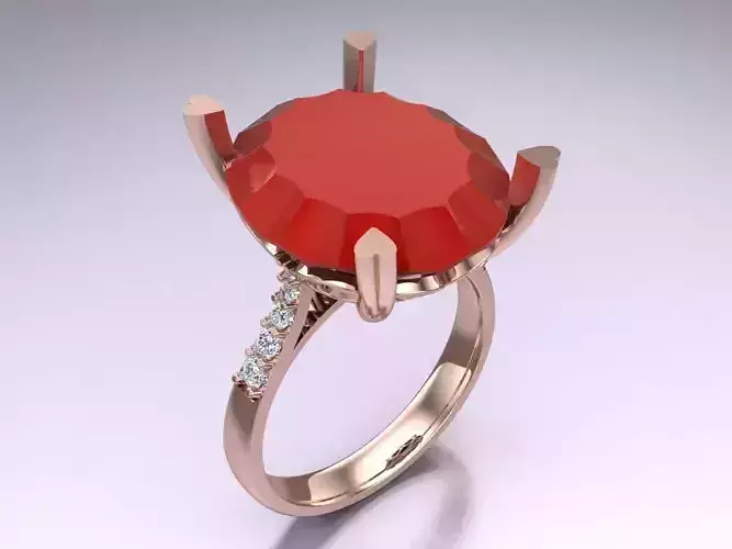 Oval stone ring - Womens  Rings - N717309