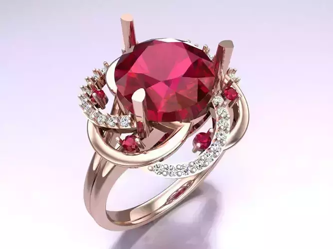 Diamond Ring - Womens Rings - N717326 3D print model