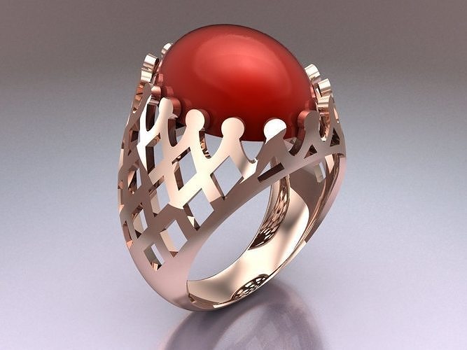 Oval stone ring -   N717337 3D print model