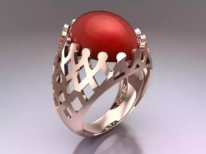 Oval stone ring -   N717337 3D print model