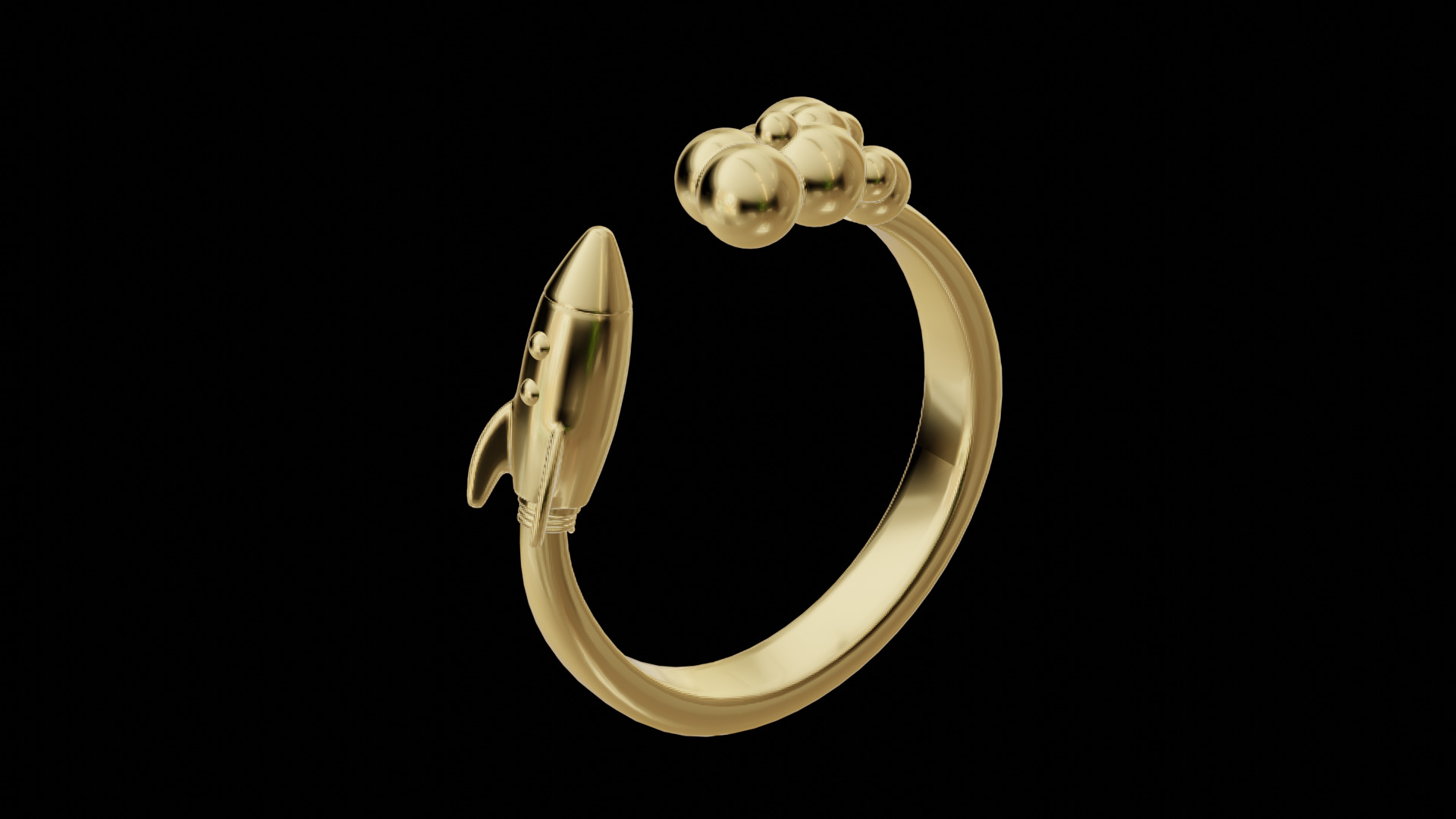 Rocket Ring Low-poly 3D model_4