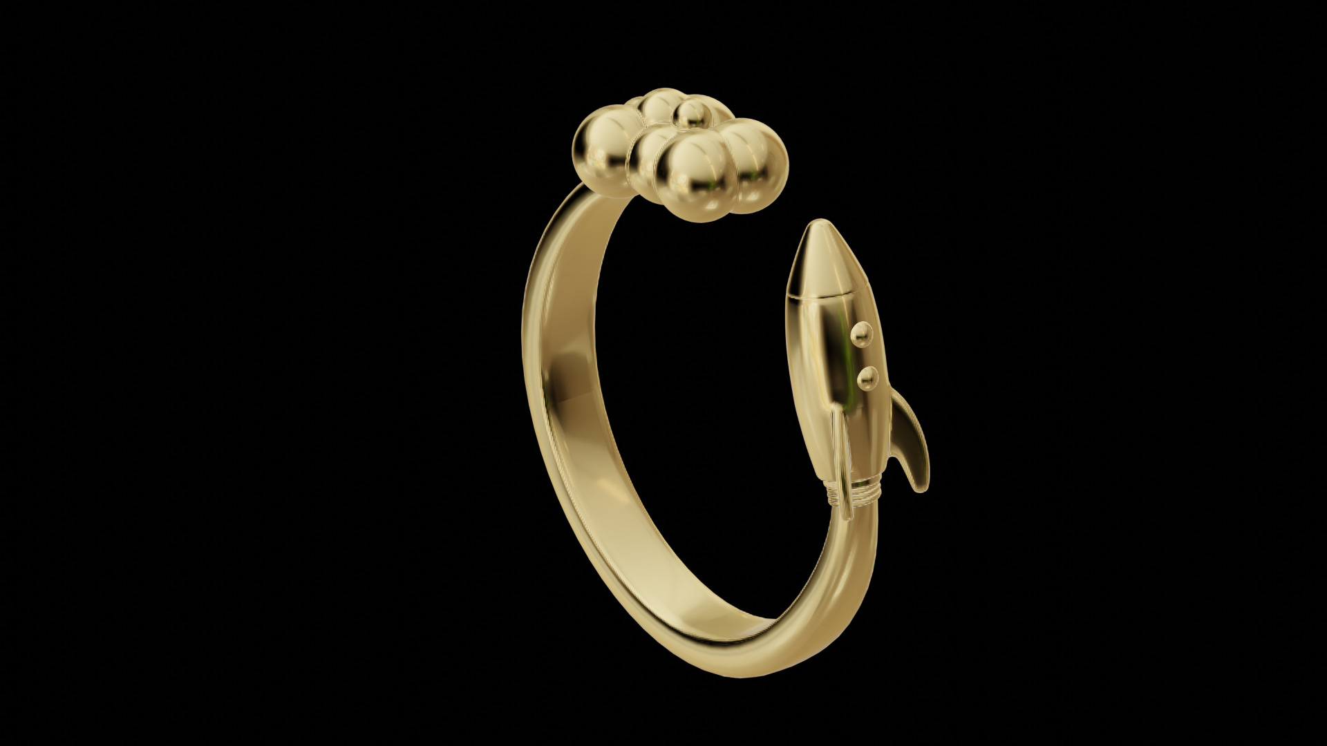 Rocket Ring Low-poly 3D model_7