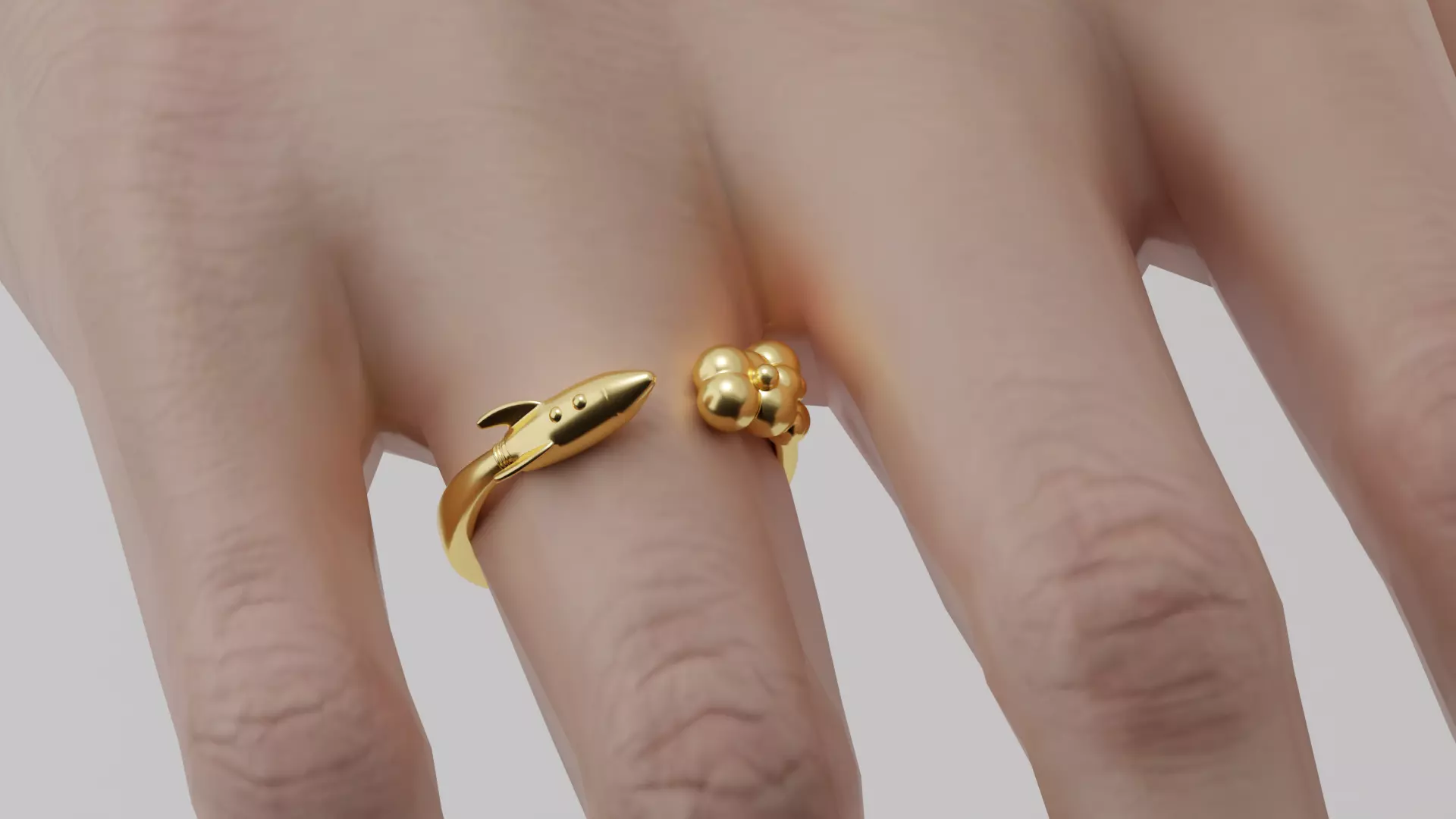 Rocket Ring Low-poly 3D model_0