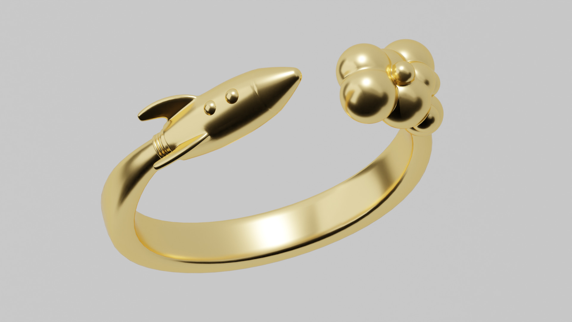 Rocket Ring Low-poly 3D model_2