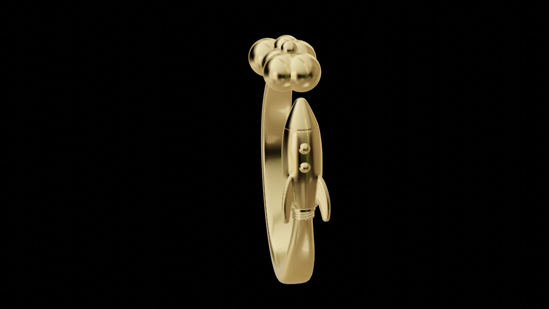 Rocket Ring Low-poly 3D model_6