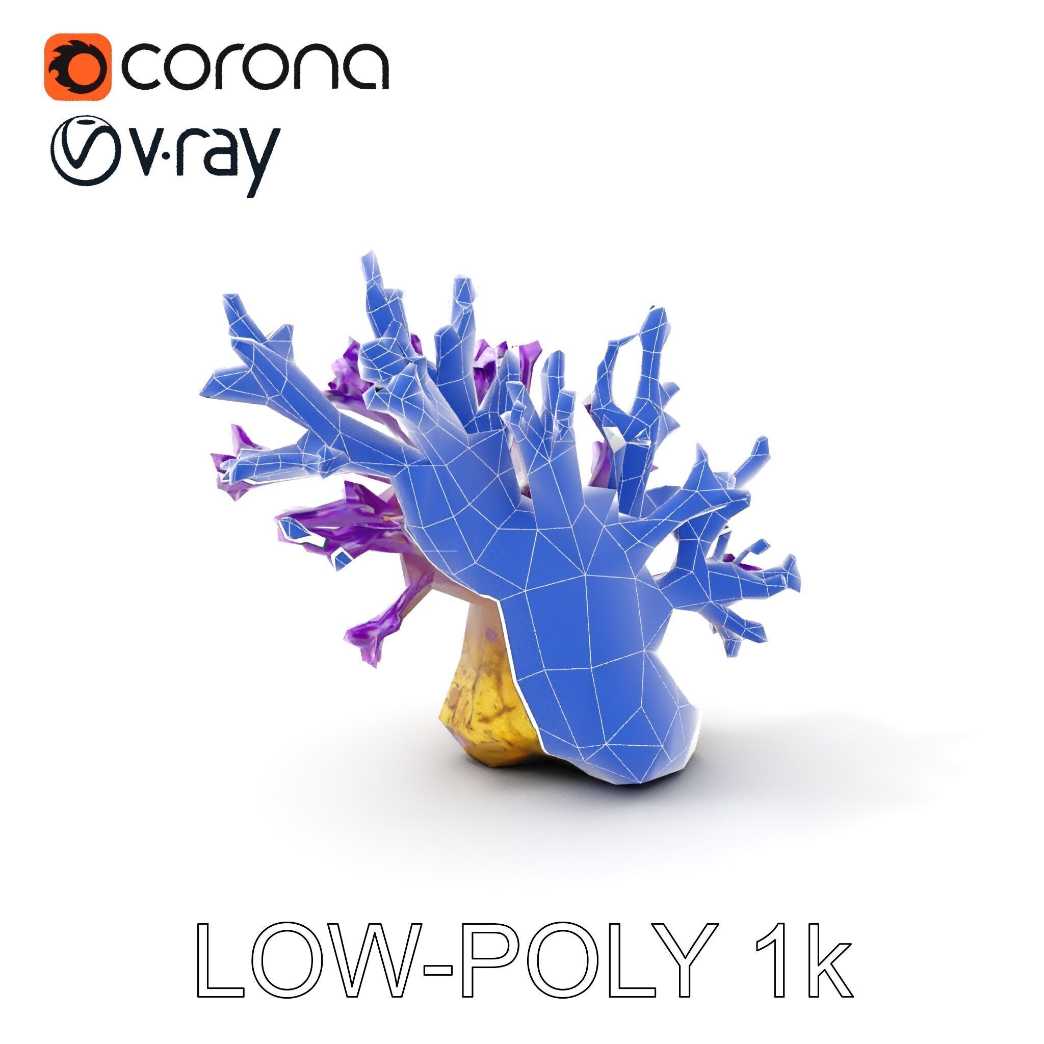 Vibrant Purple Coral Reef Model Pack Low-poly 3D model_20