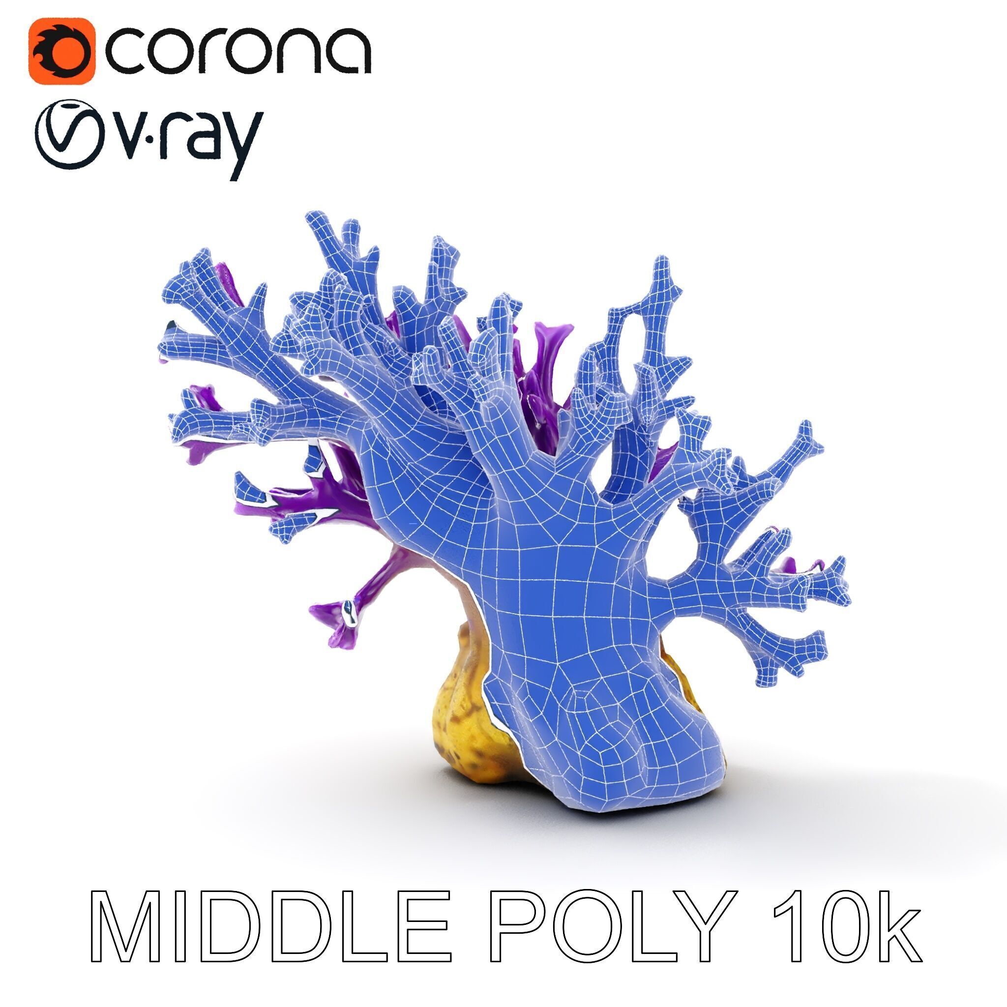 Vibrant Purple Coral Reef Model Pack Low-poly 3D model_16